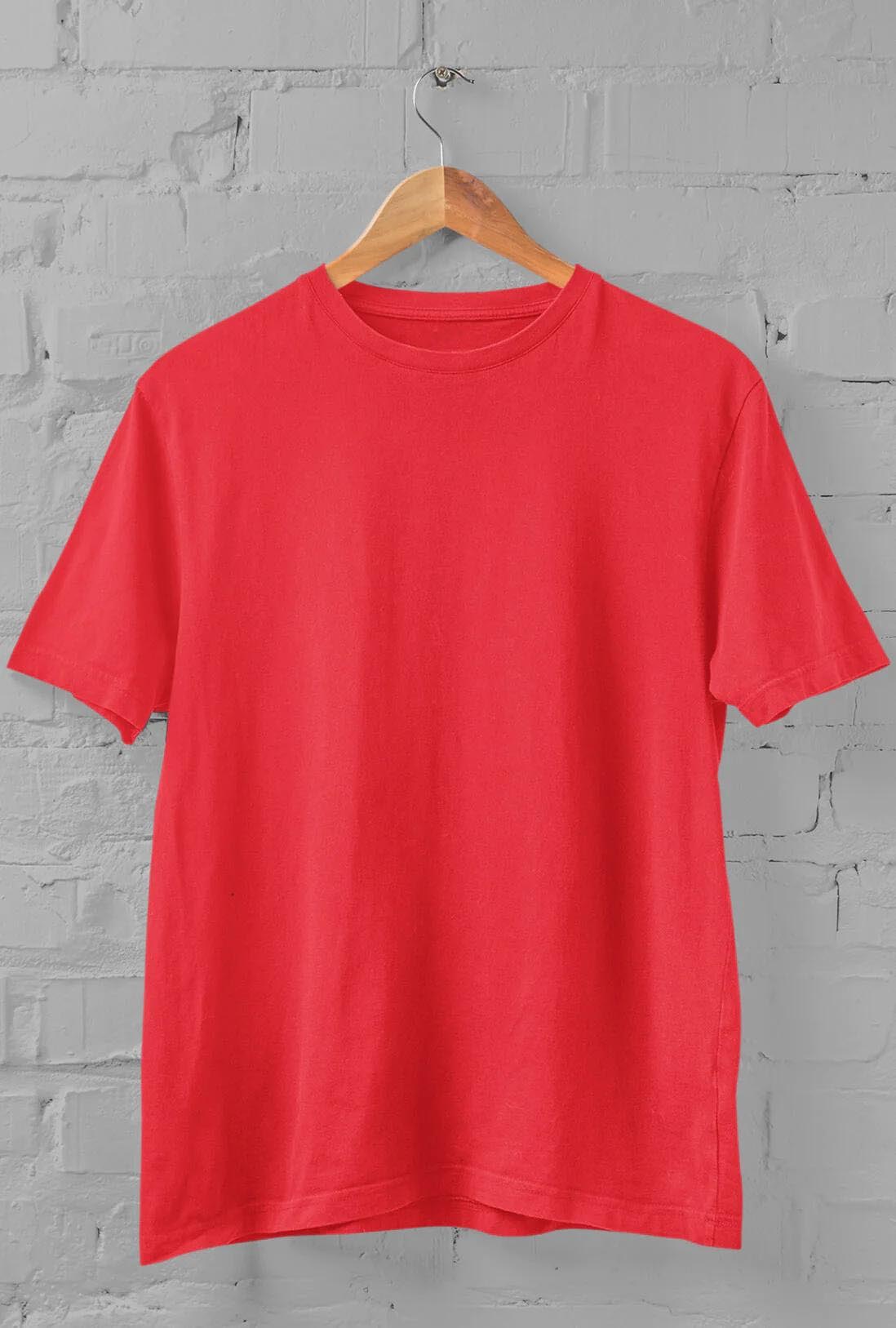 Men's Scarlet Red Cotton T-Shirt