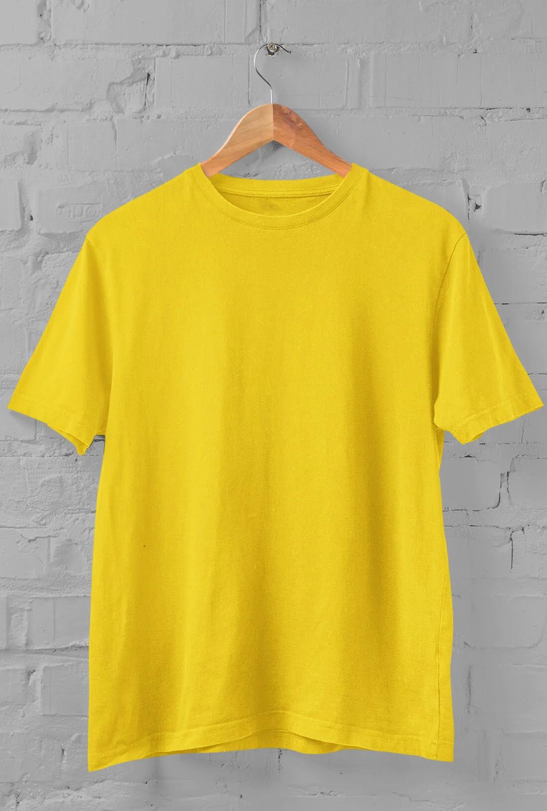 Men's Cheerful Yellow Cotton T-Shirt