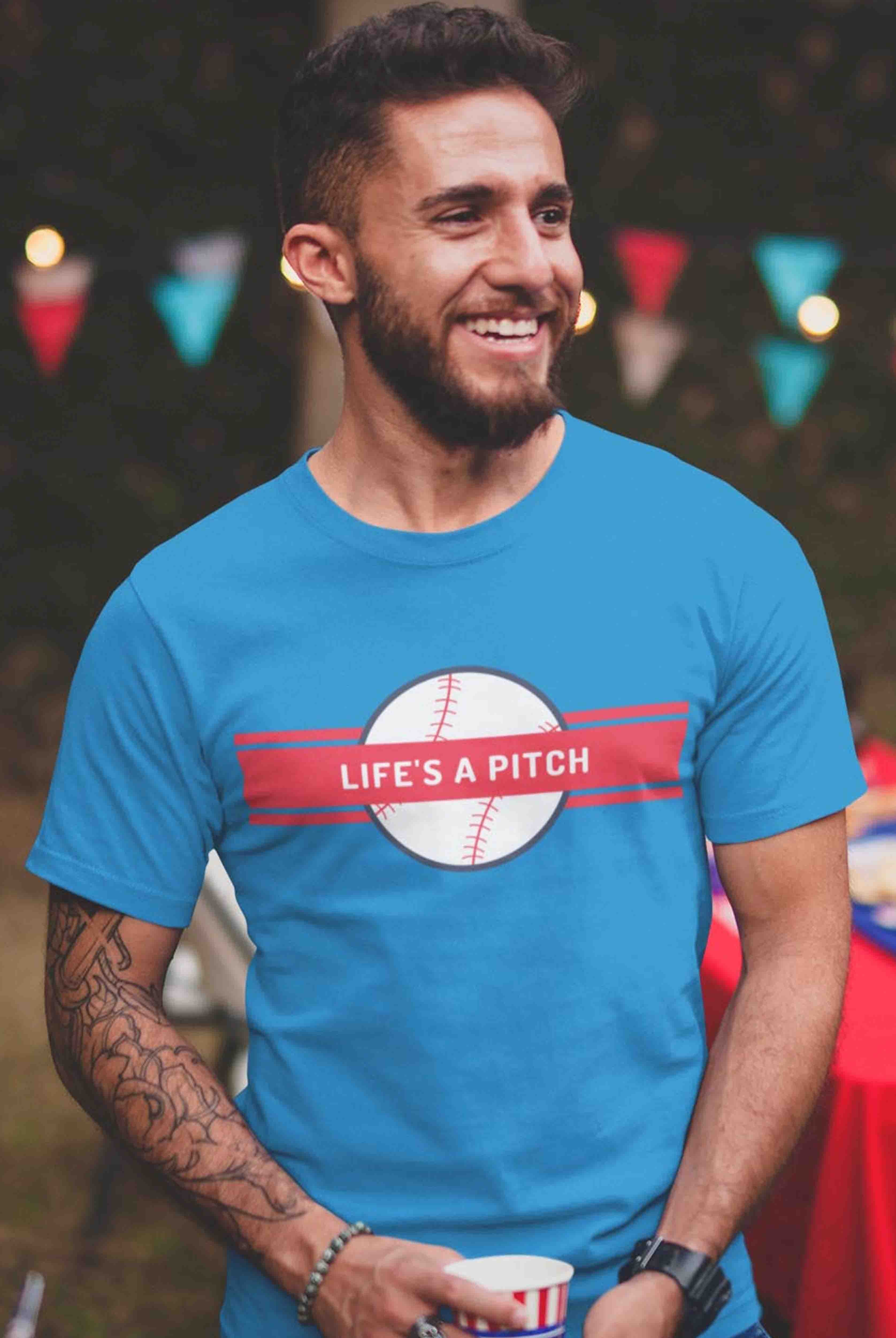 Life Is A Pitch Men's Cotton T-Shirt