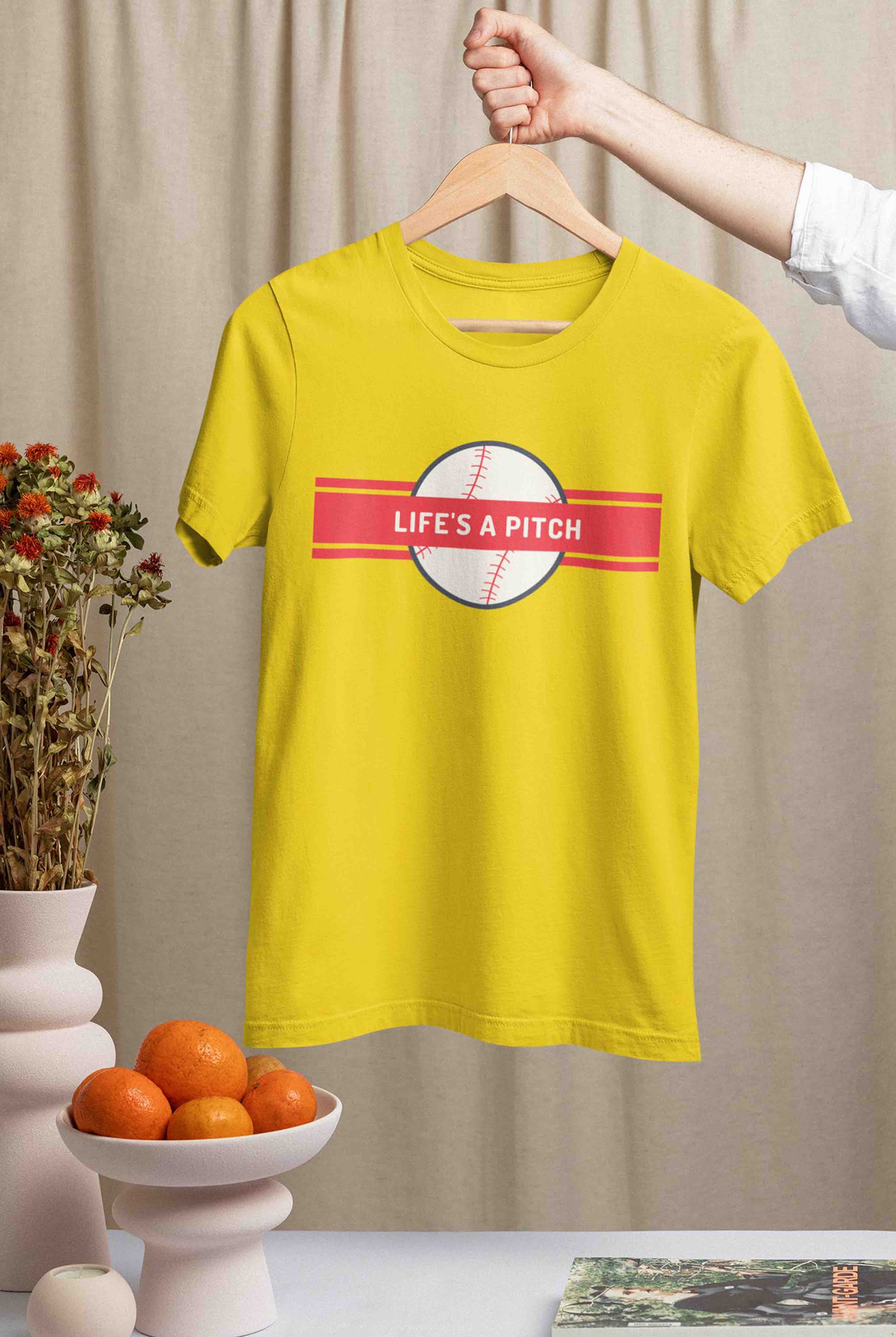 Life Is A Pitch Men's Cotton T-Shirt