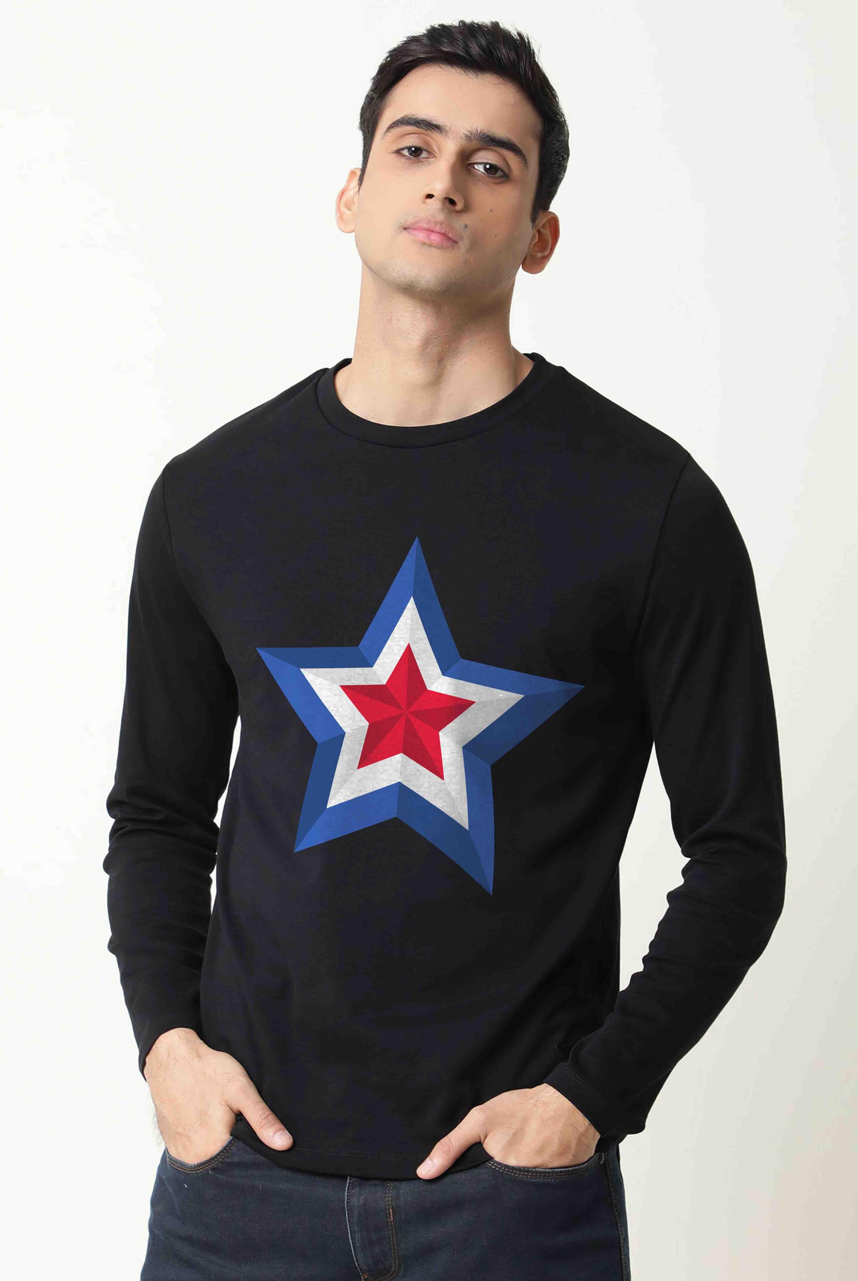 Star Men's Full Sleeve T-Shirts