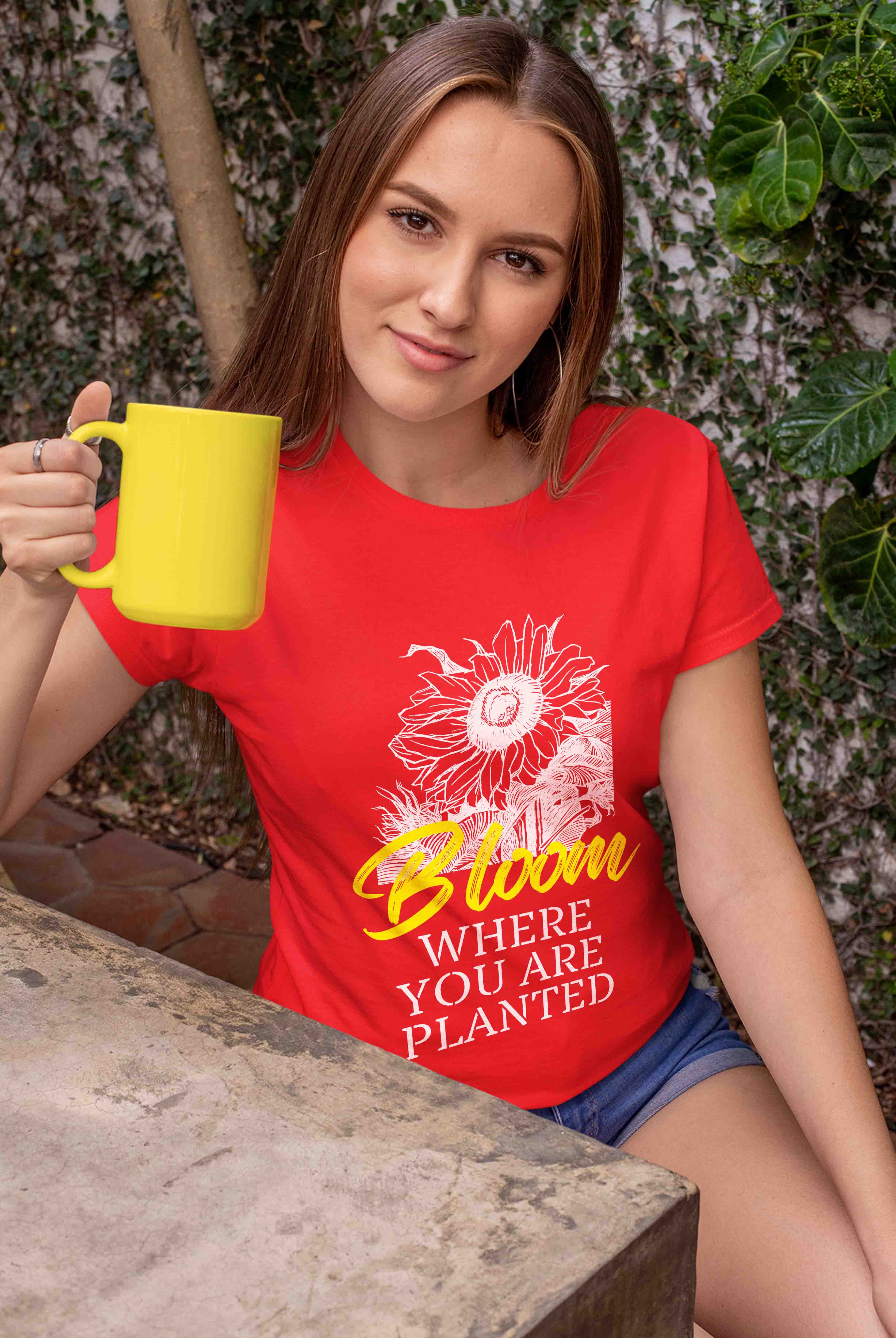 Bloom Women's Scarlet Red Cotton T-Shirt