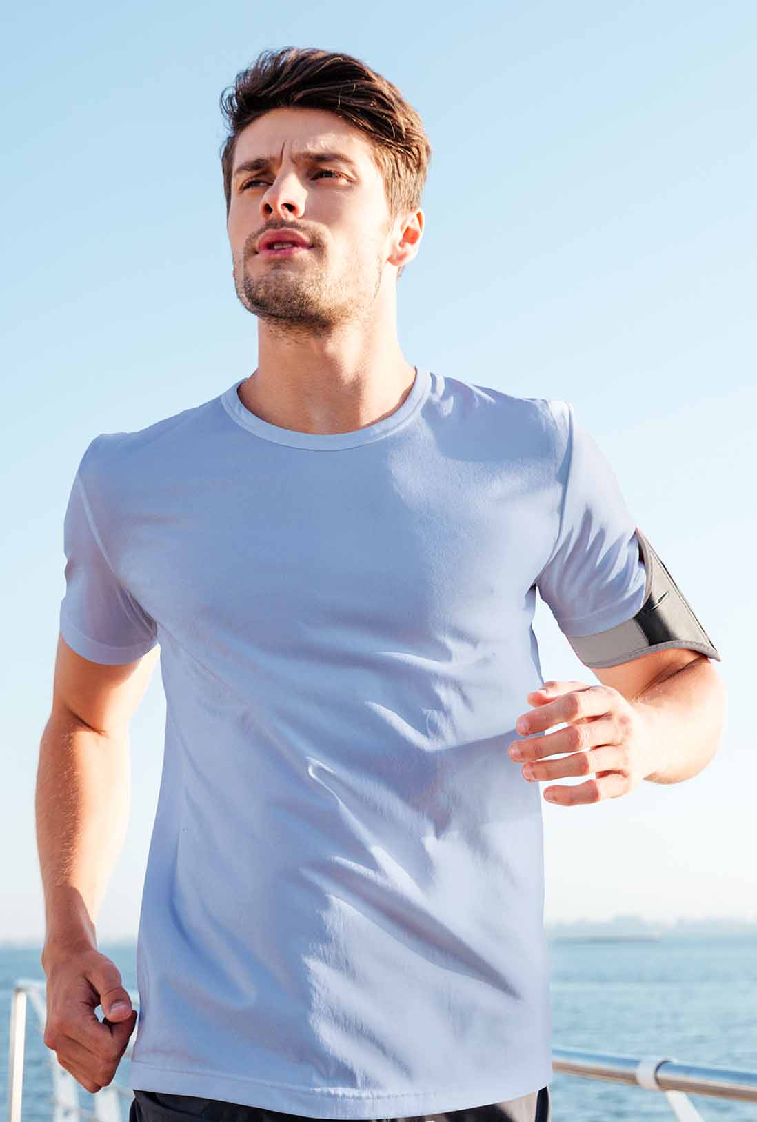 Men's Sky Blue Active Wear T-Shirt