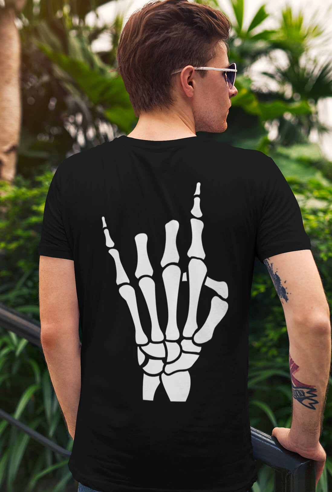 Skeleton Men's Back Printed T-Shirt