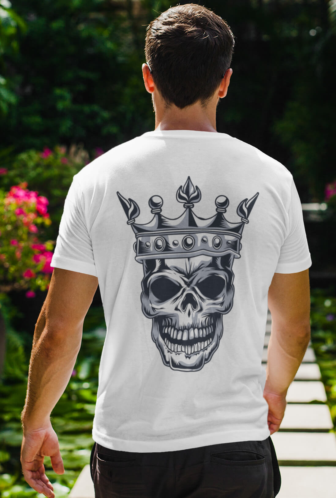 Skull Men's Back Printed T-Shirt