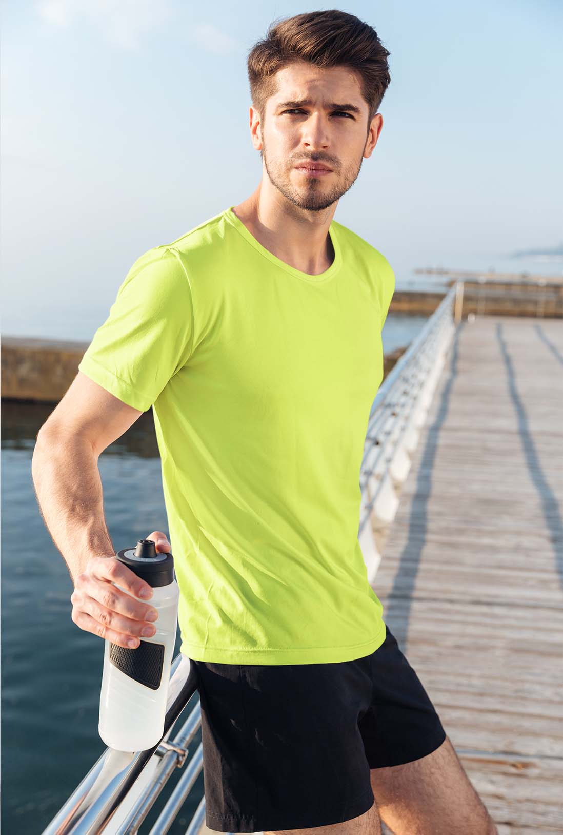 Men's Greenish Active Wear T-Shirt