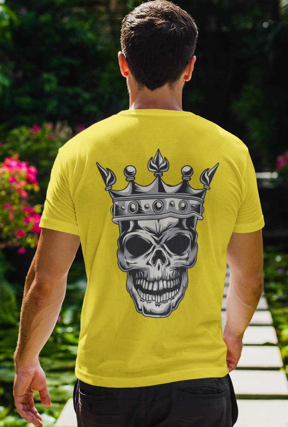 Skull Men's Back Printed T-Shirt