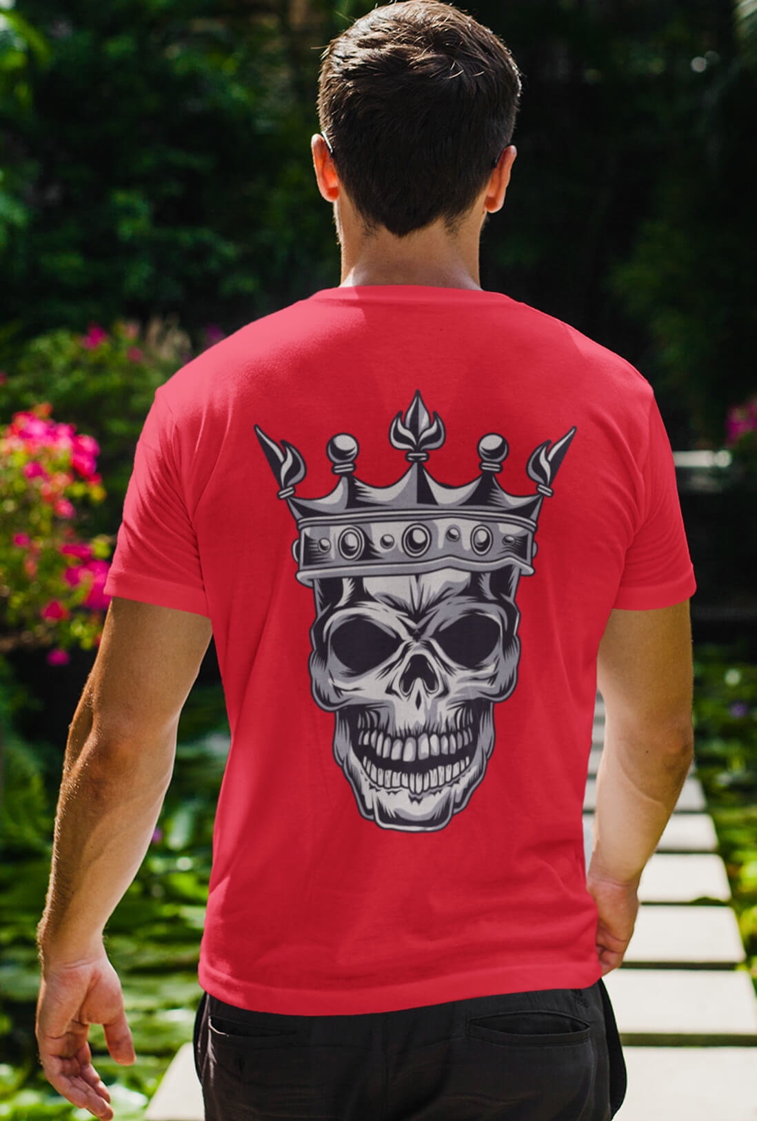 Skull Men's Back Printed T-Shirt