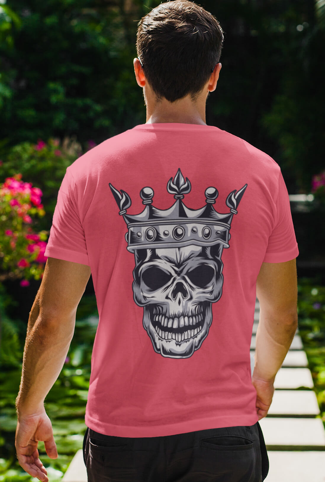 Skull Men's Back Printed T-Shirt
