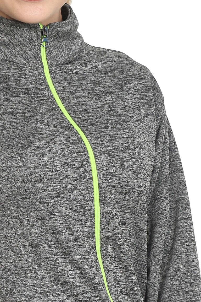 Sports Wear Women's Grey Zipper