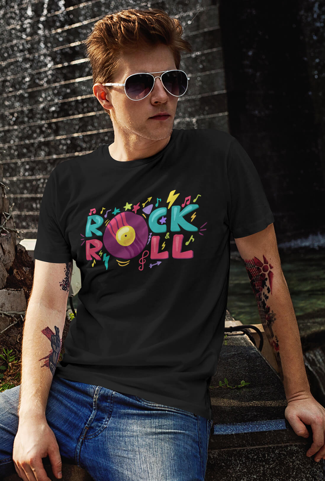 Rock & Roll Men's Cotton T-Shirt
