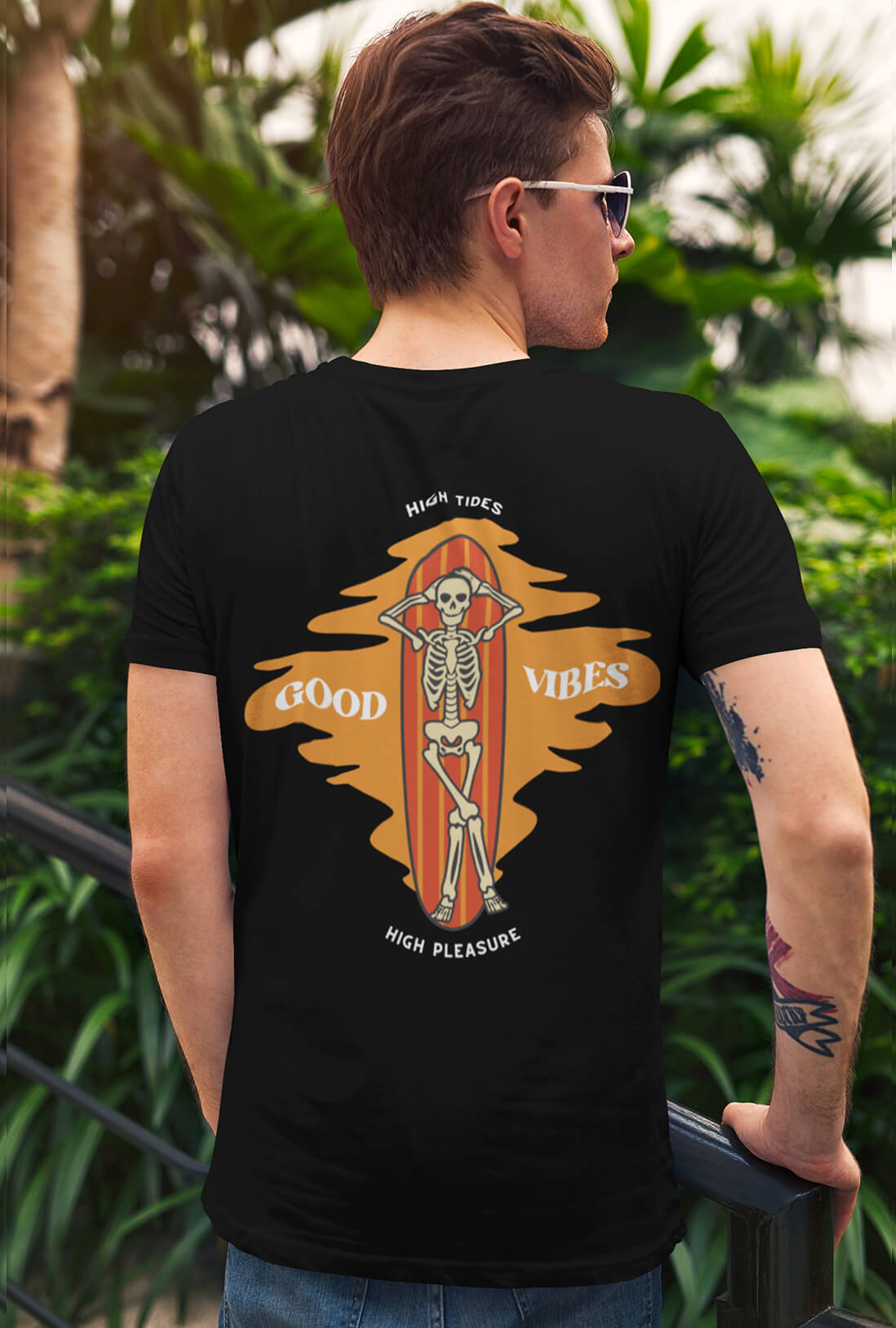 Good Vibes Men's Back Printed T-Shirt