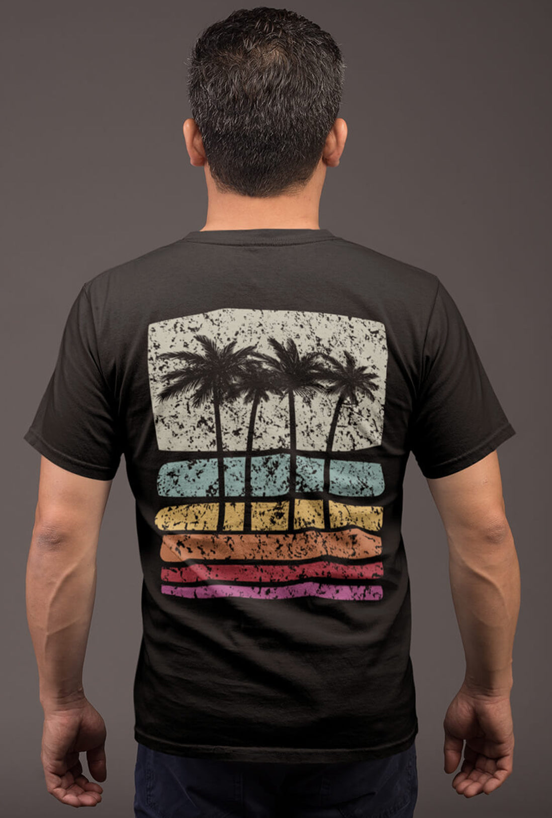 Palm Trees Men's Back Printed T-Shirts