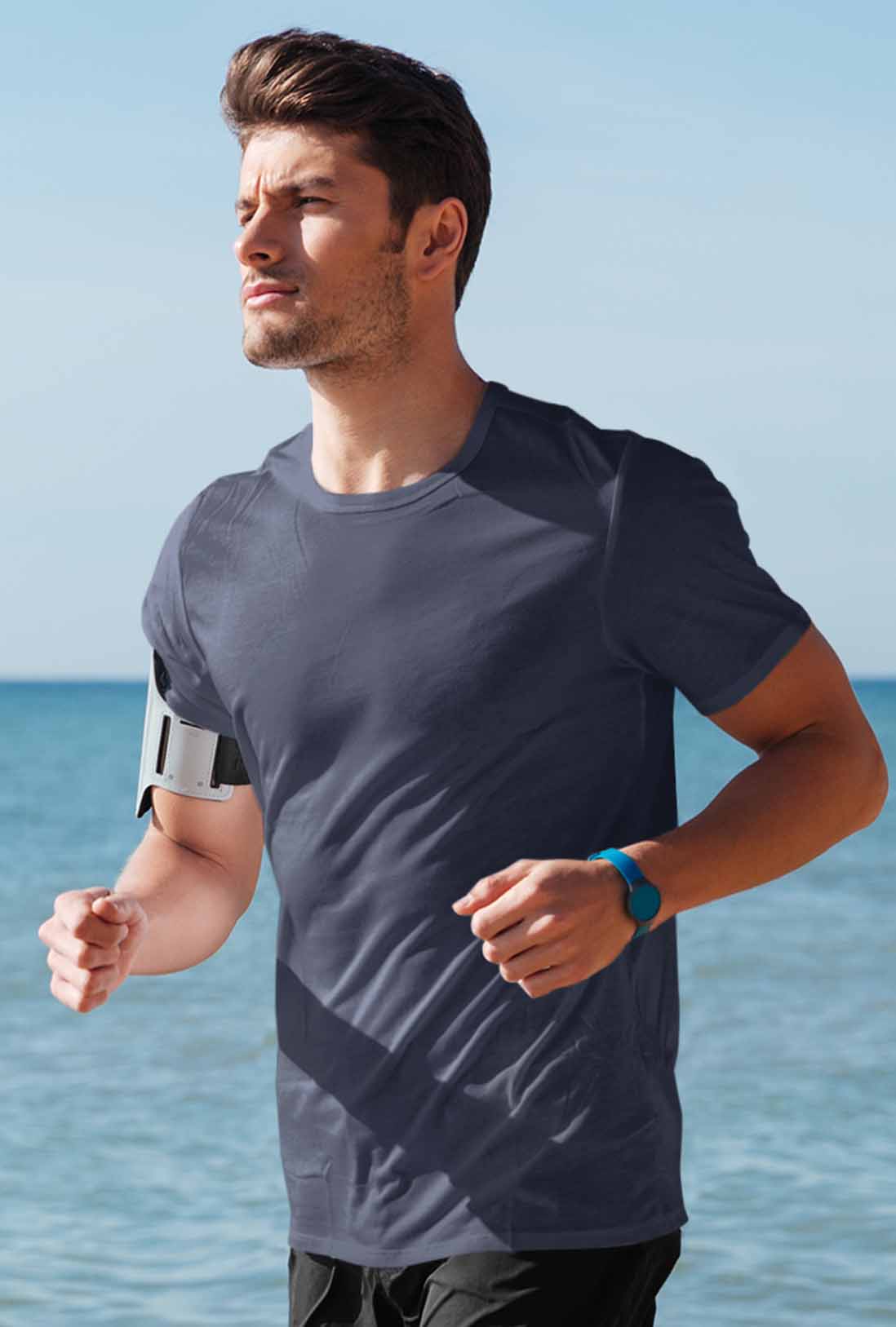 Men's Navy Blue Active Wear T-Shirt