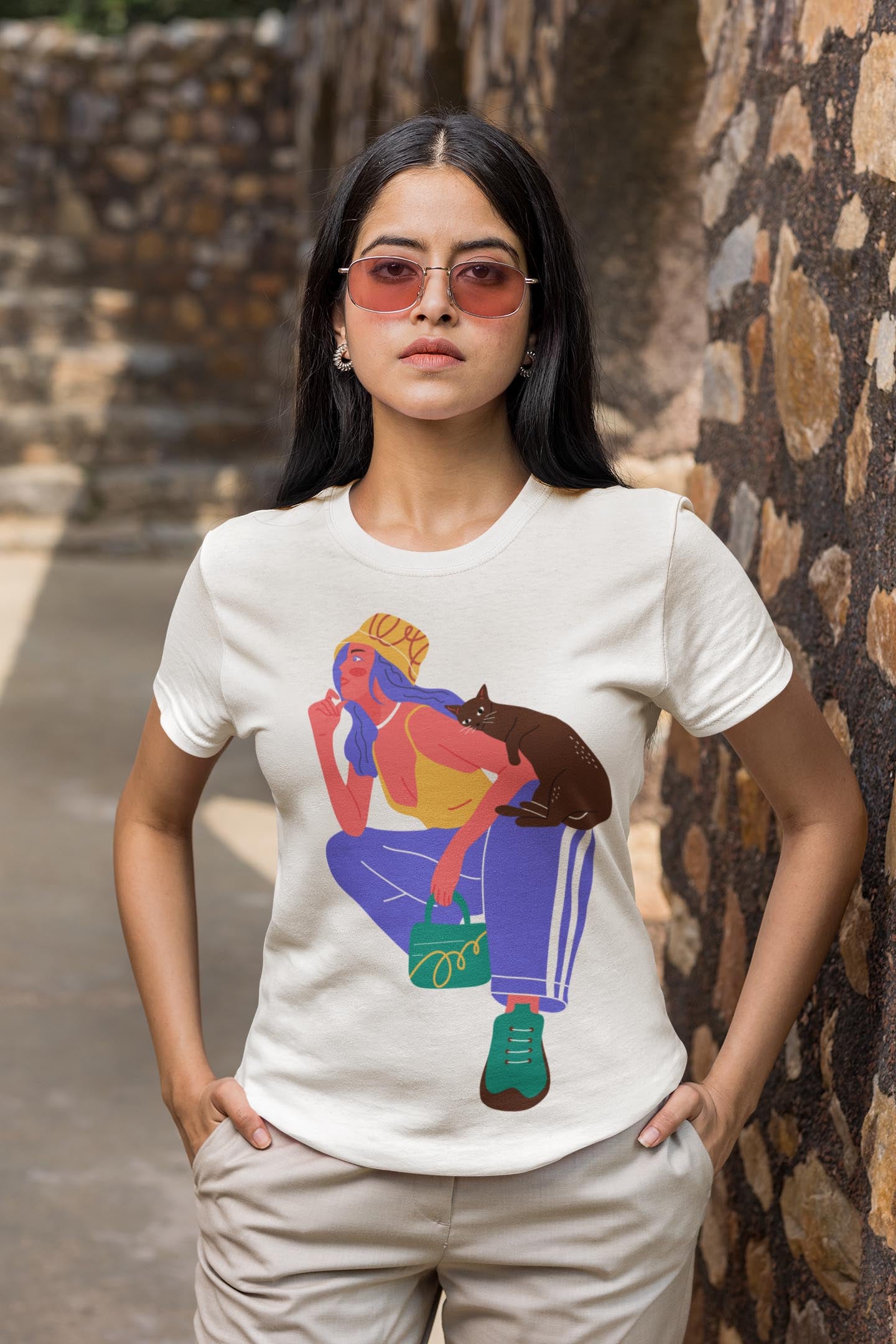 Sitting Girl Women's Cotton T-Shirt