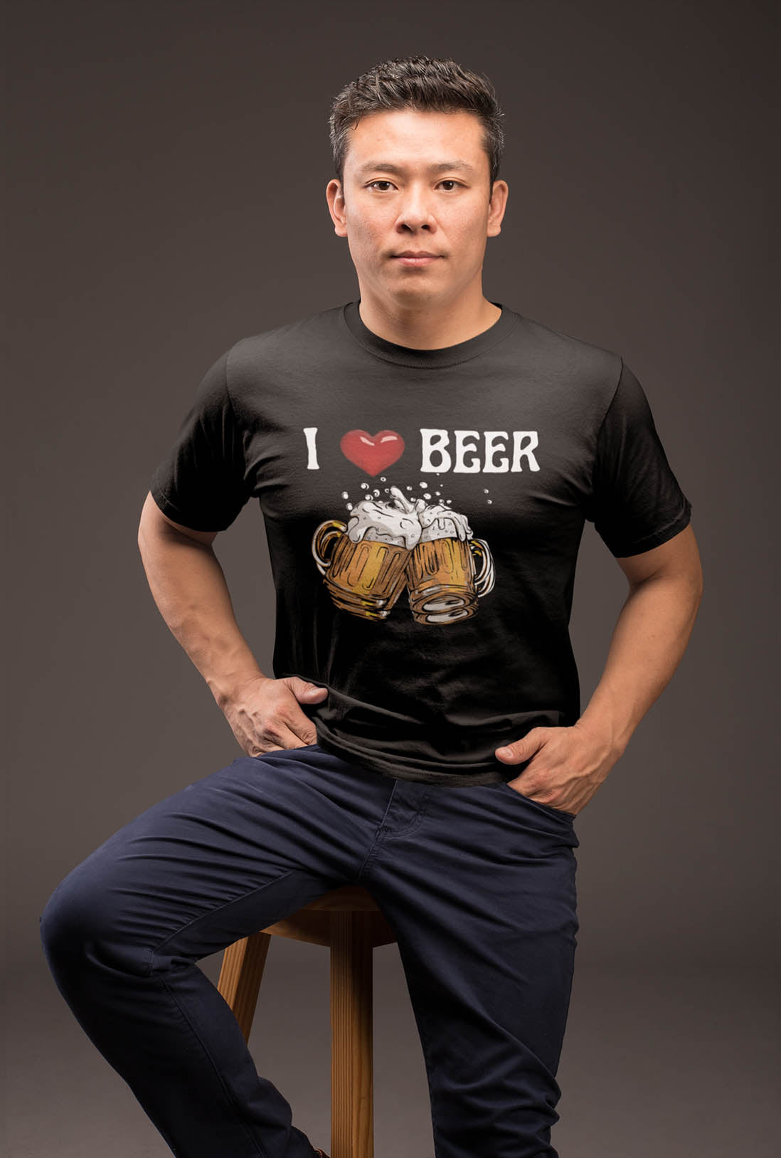 I Love Beer Men's Cotton T-Shirts