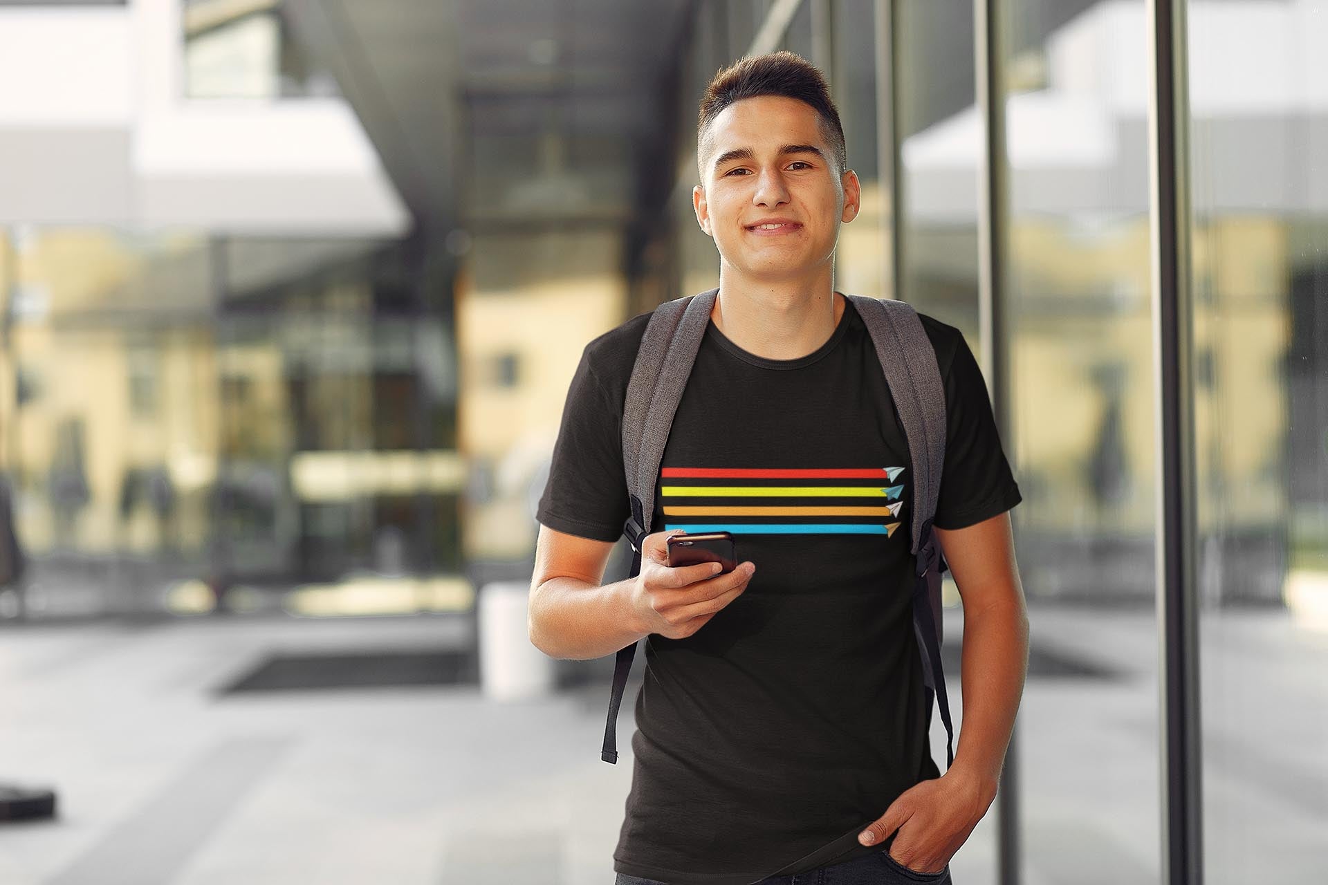Colorful Stripes Men's Cotton T-Shirt
