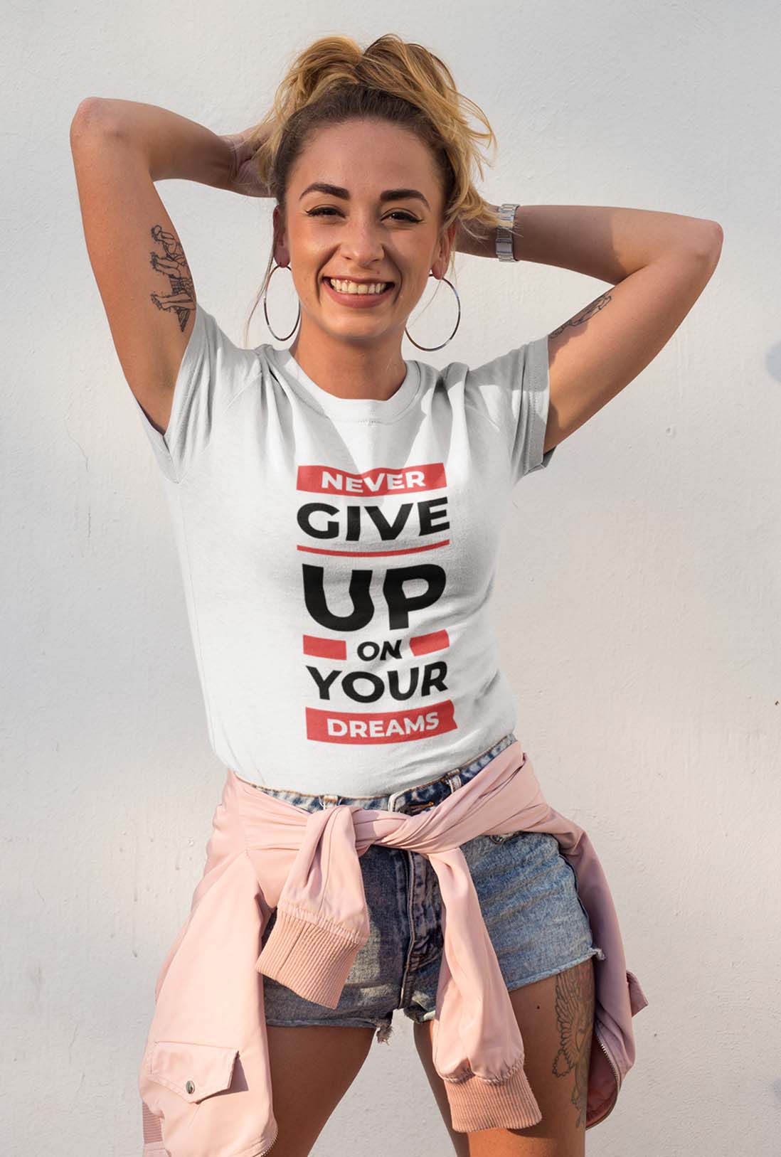 Never Give Women's Cotton T-Shirt