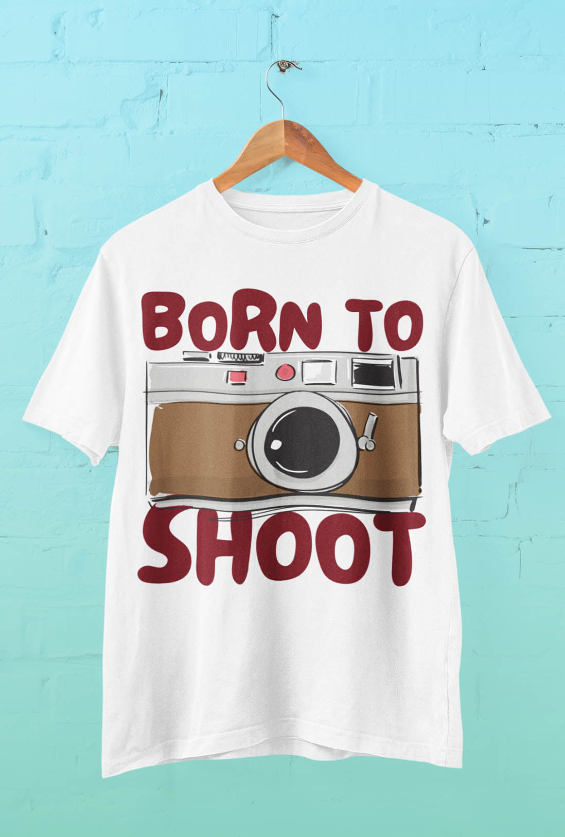 Born To Shoot Men's White Cotton T-Shirt