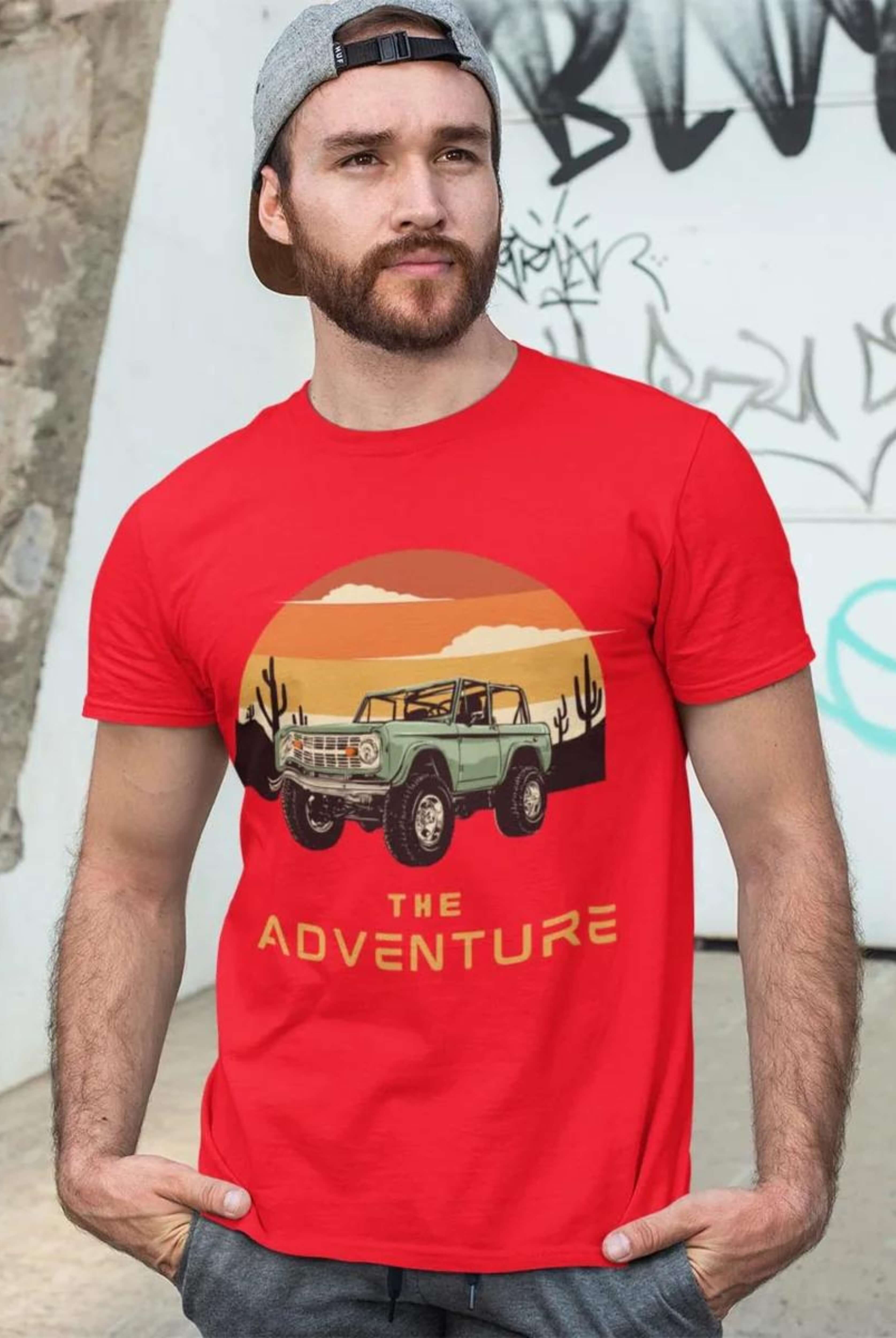 Adventure Men's Scarlet Red Cotton T-Shirts