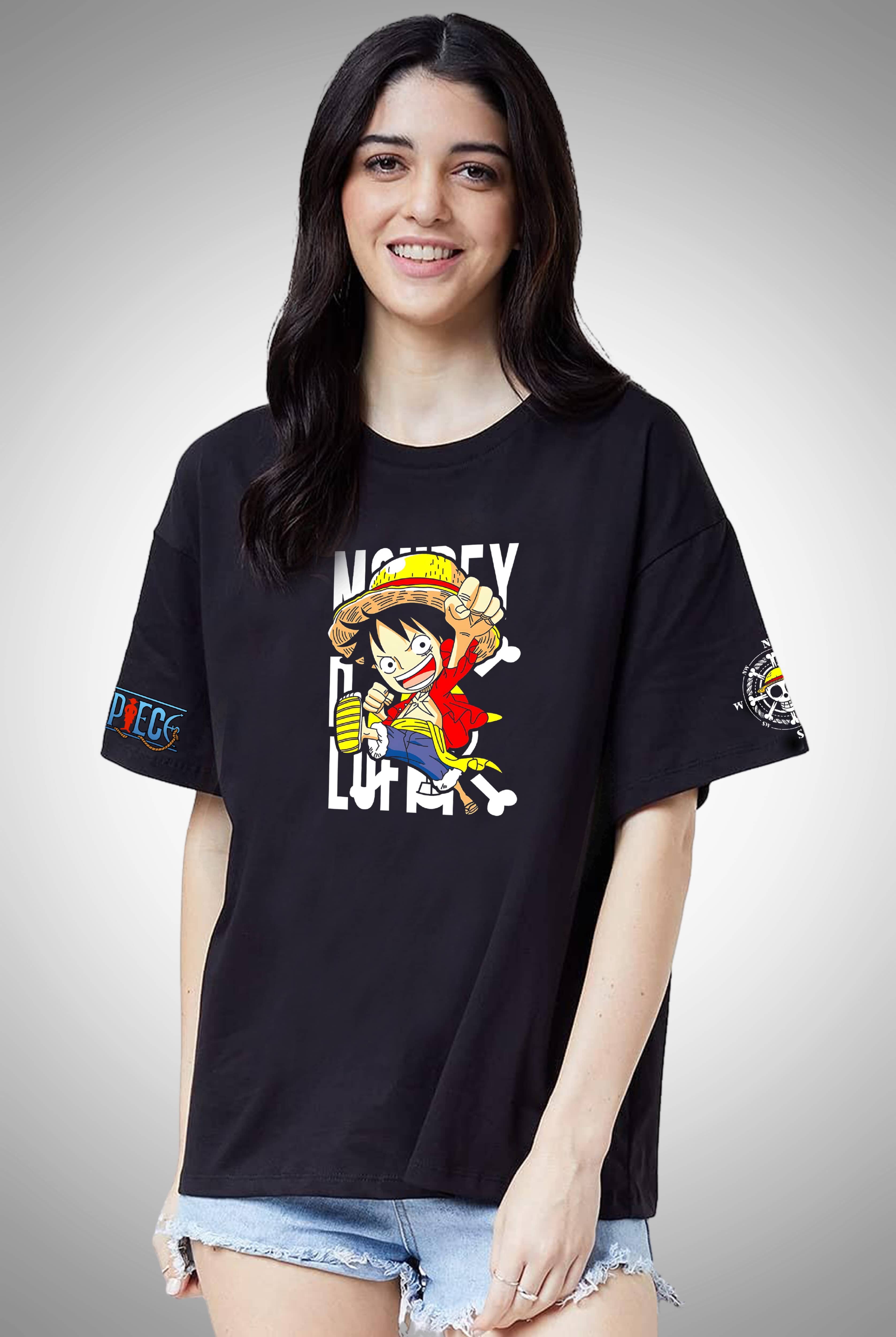 Monkey D Luffy Women's Oversized Anime T-Shirt
