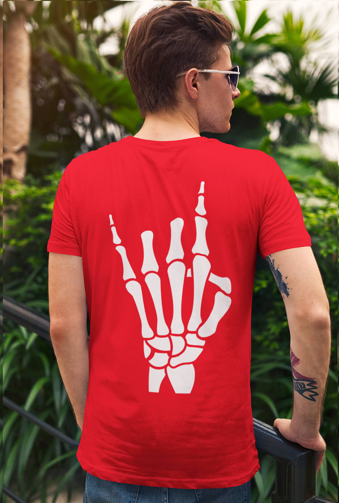 Skeleton Men's Back Printed T-Shirt