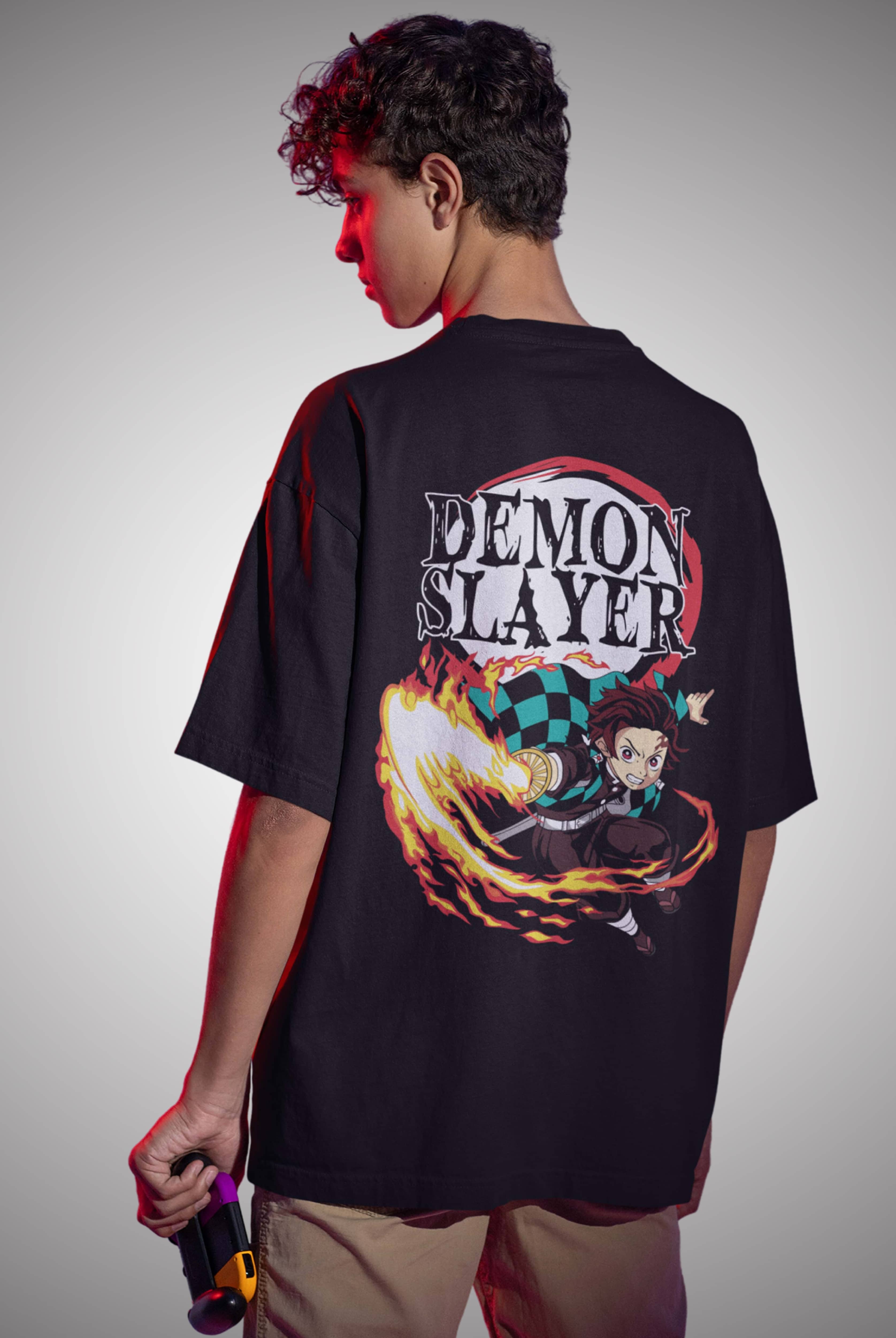 Demon Slayer Men's Oversized Anime T-Shirt