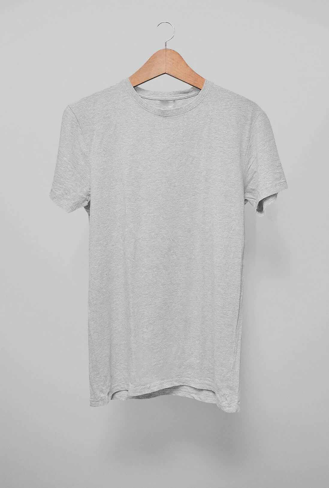 Men's Light Grey Cotton T-Shirt
