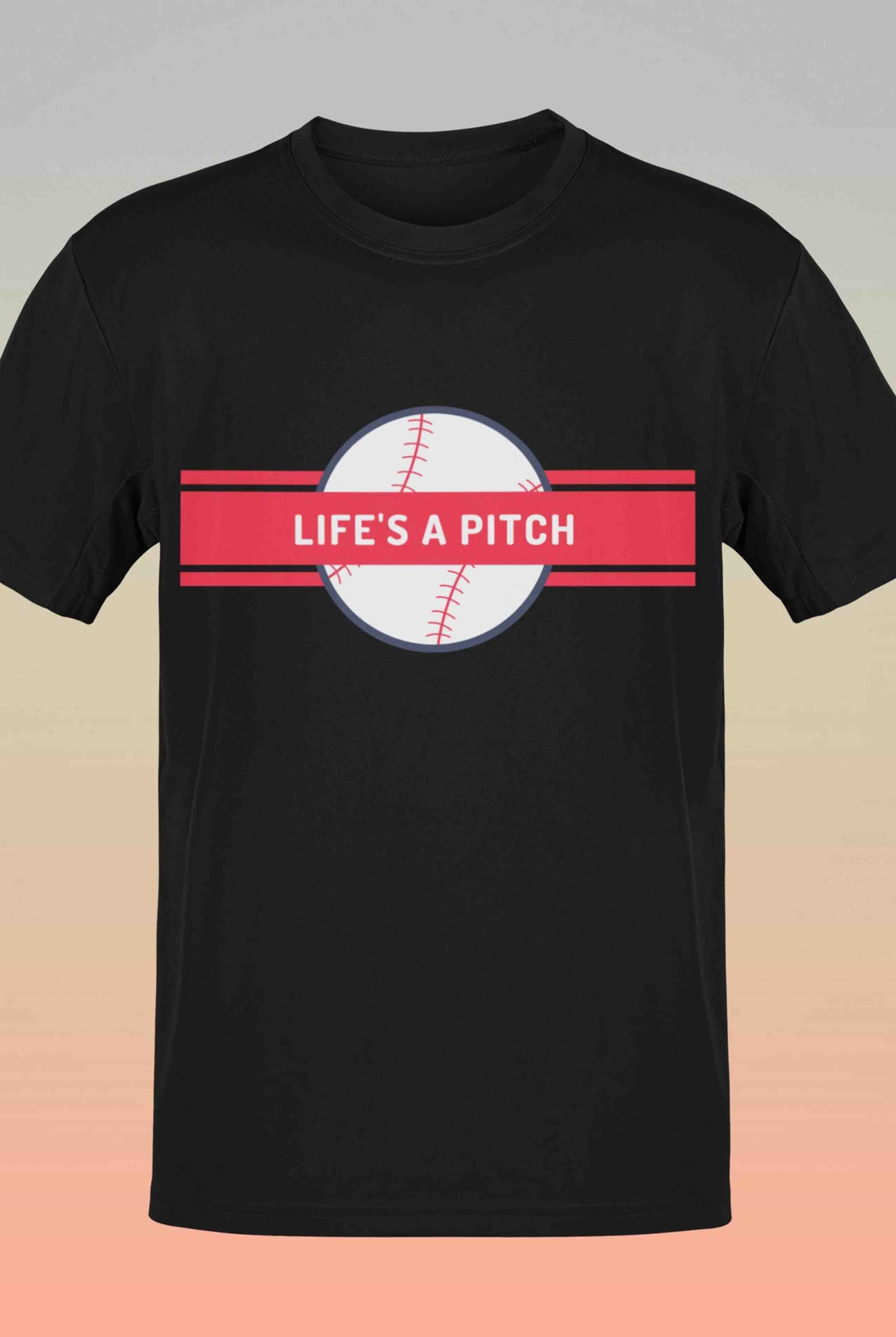 Life Is A Pitch Men's Cotton T-Shirt