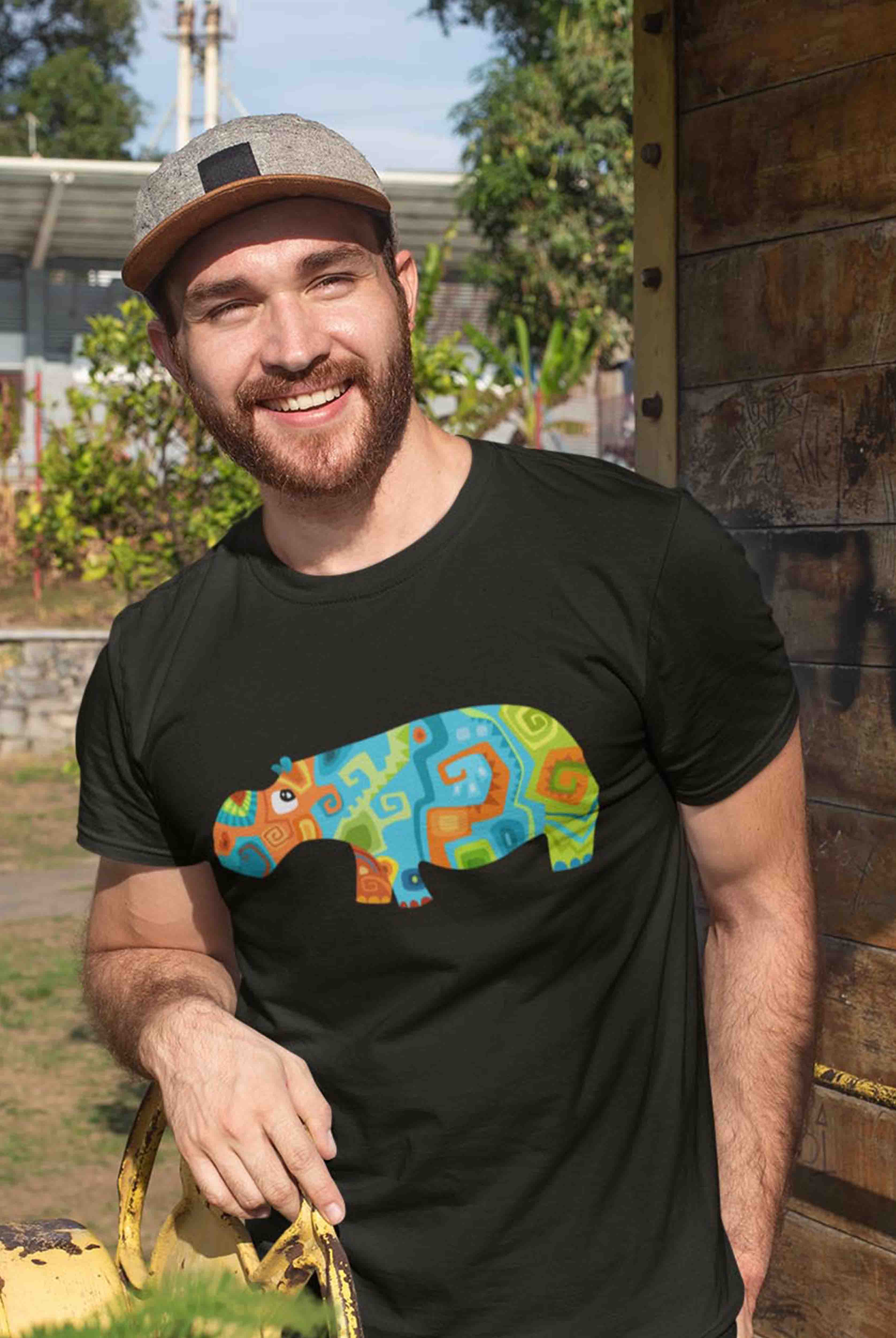 Hippo Men's Cotton T-shirt