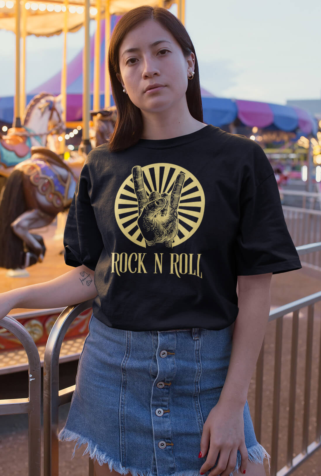 Rock N Roll Women's Oversized T-Shirt
