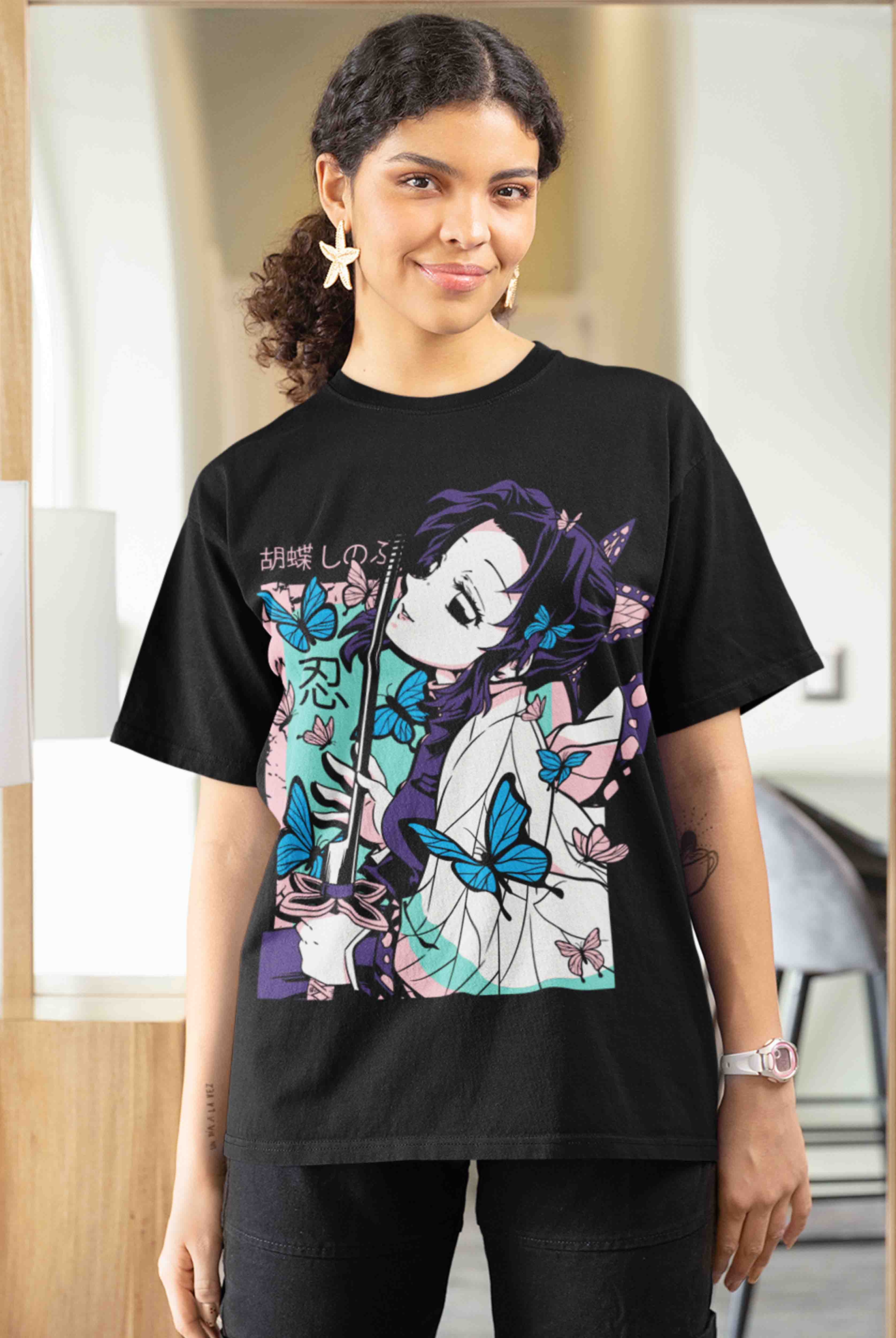Shinobu Women's Oversized Anime T-Shirt