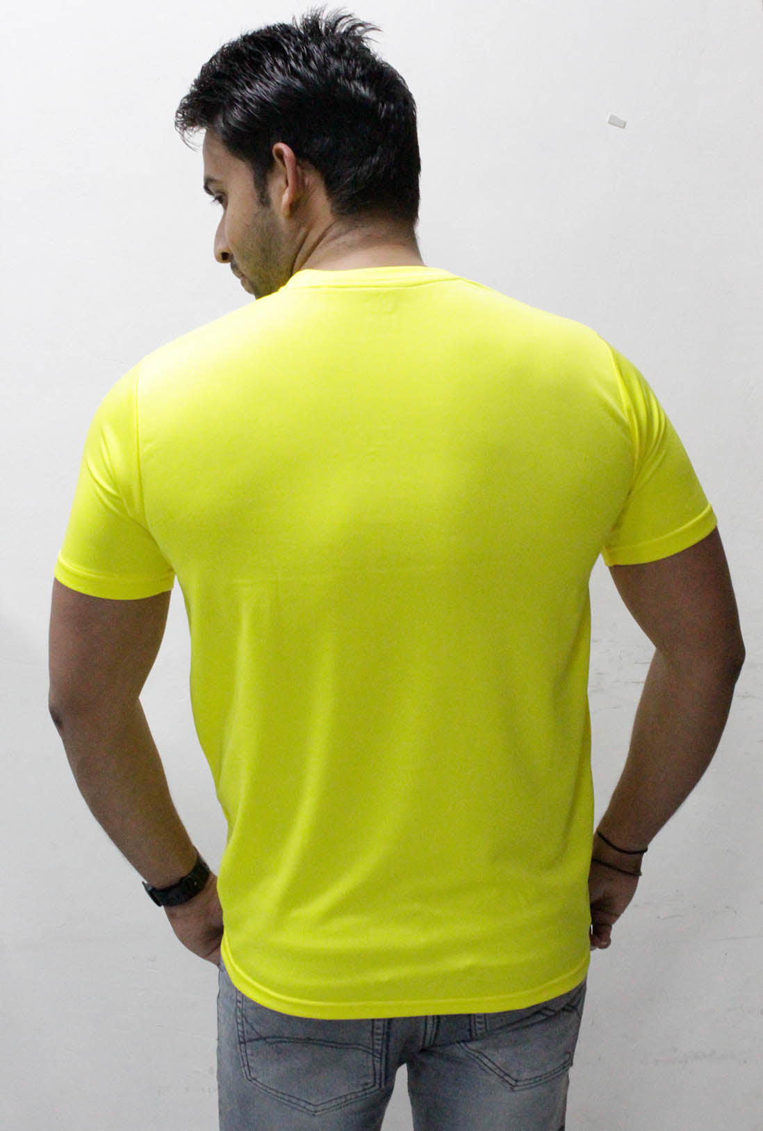 Men's Lemon Yellow Active Wear T-Shirt