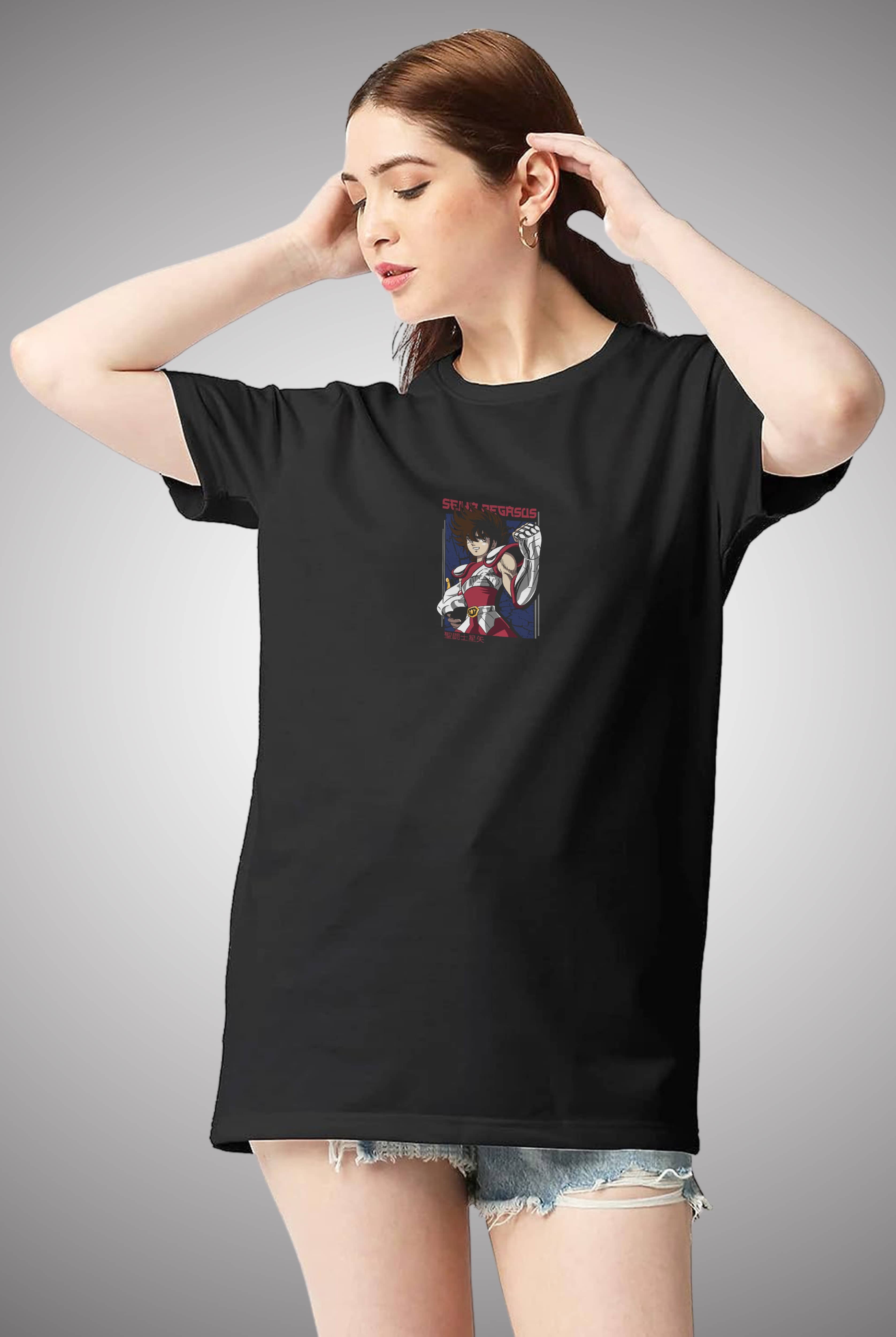 Seive Pegasus Women's Oversized Anime T-Shirt