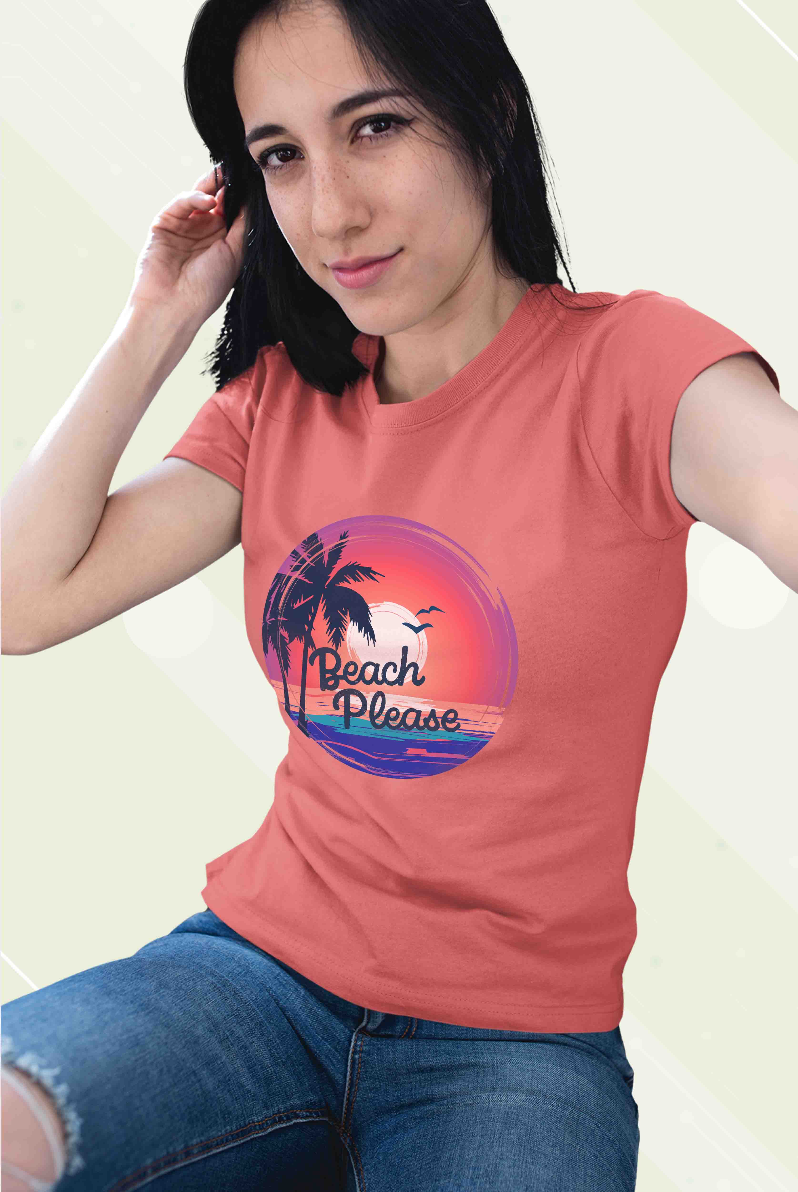 Beach Women's Cotton T-Shirts