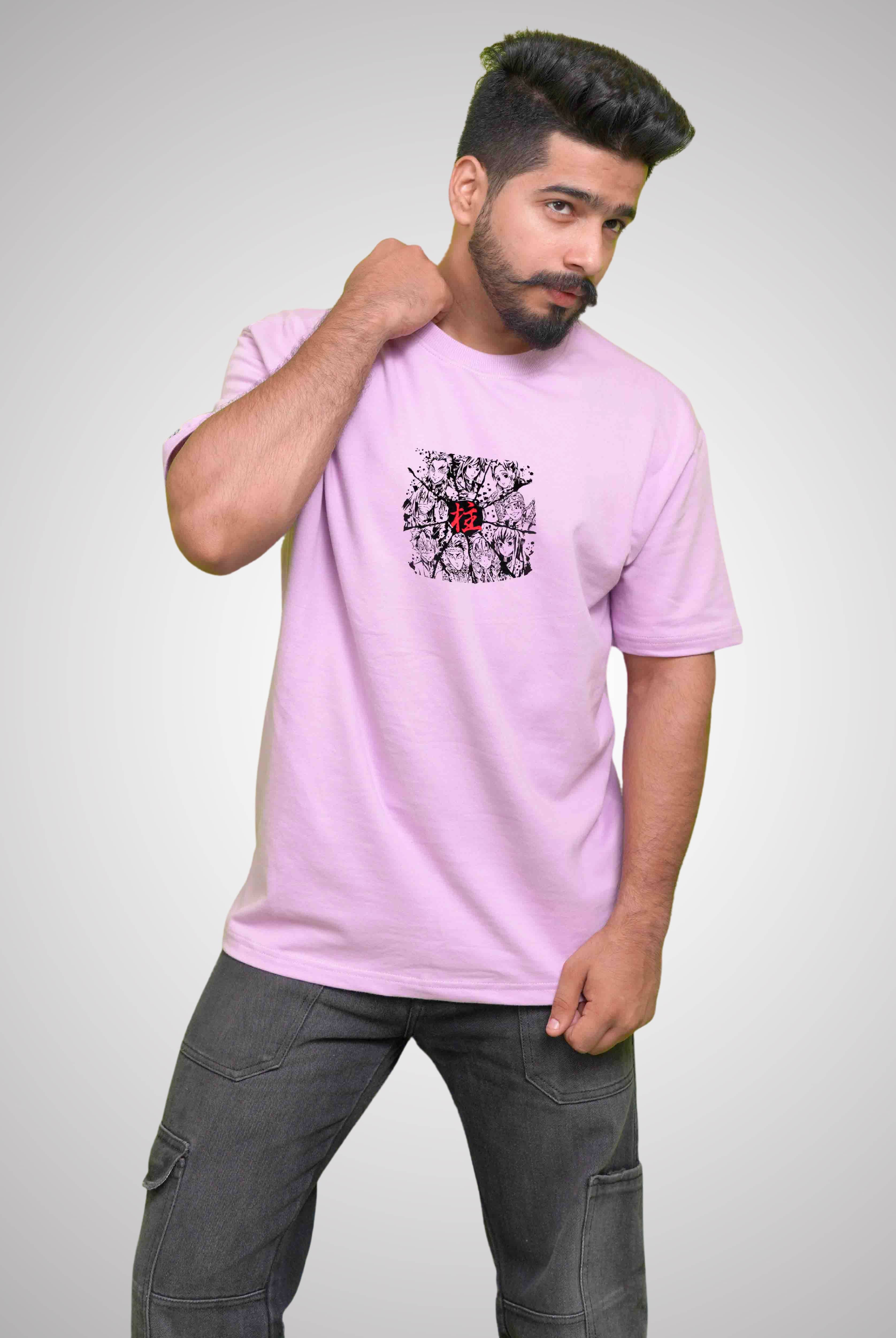 Demon Slayer 2 Men's Lavender Oversized T-Shirt