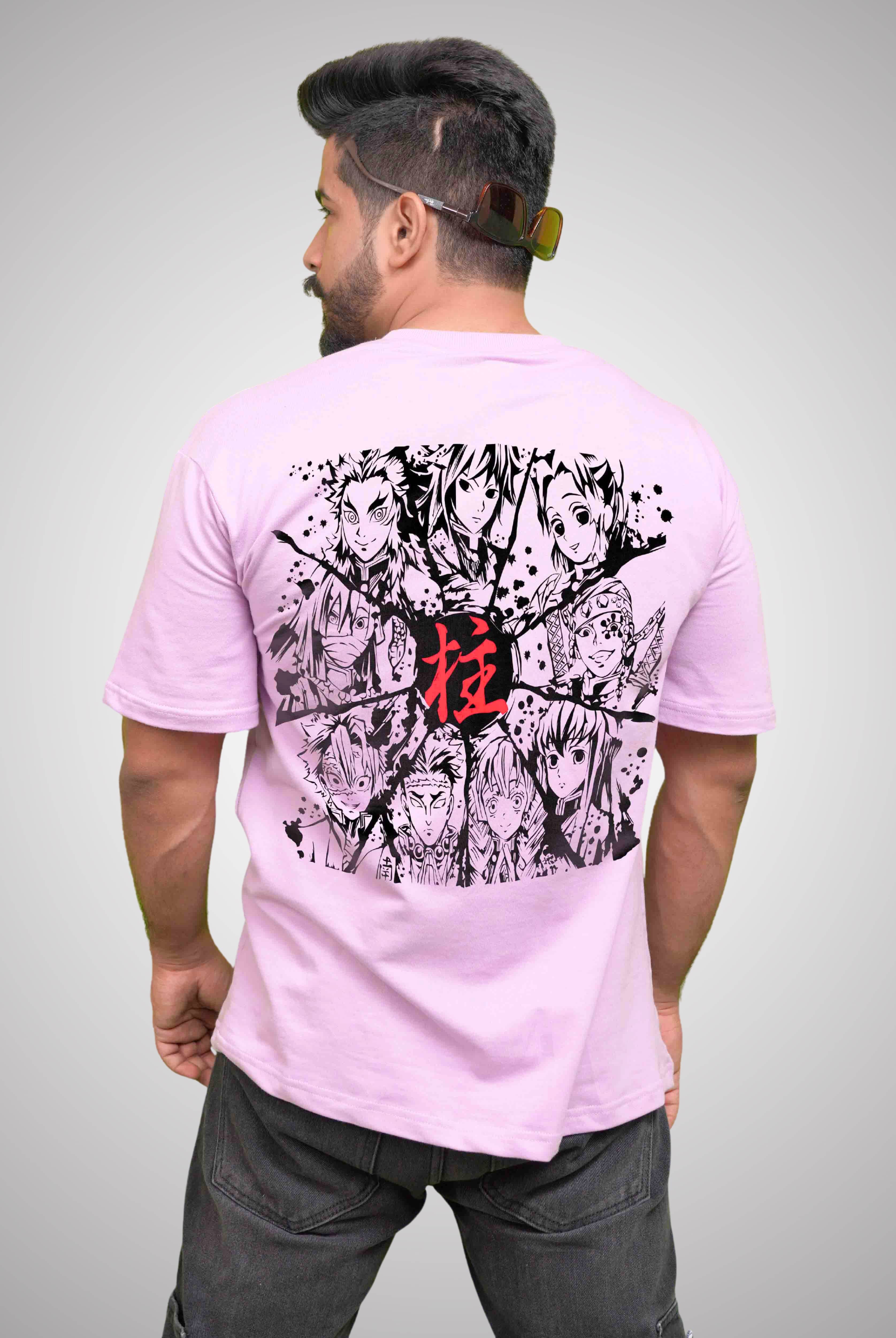 Demon Slayer 2 Men's Lavender Oversized T-Shirt