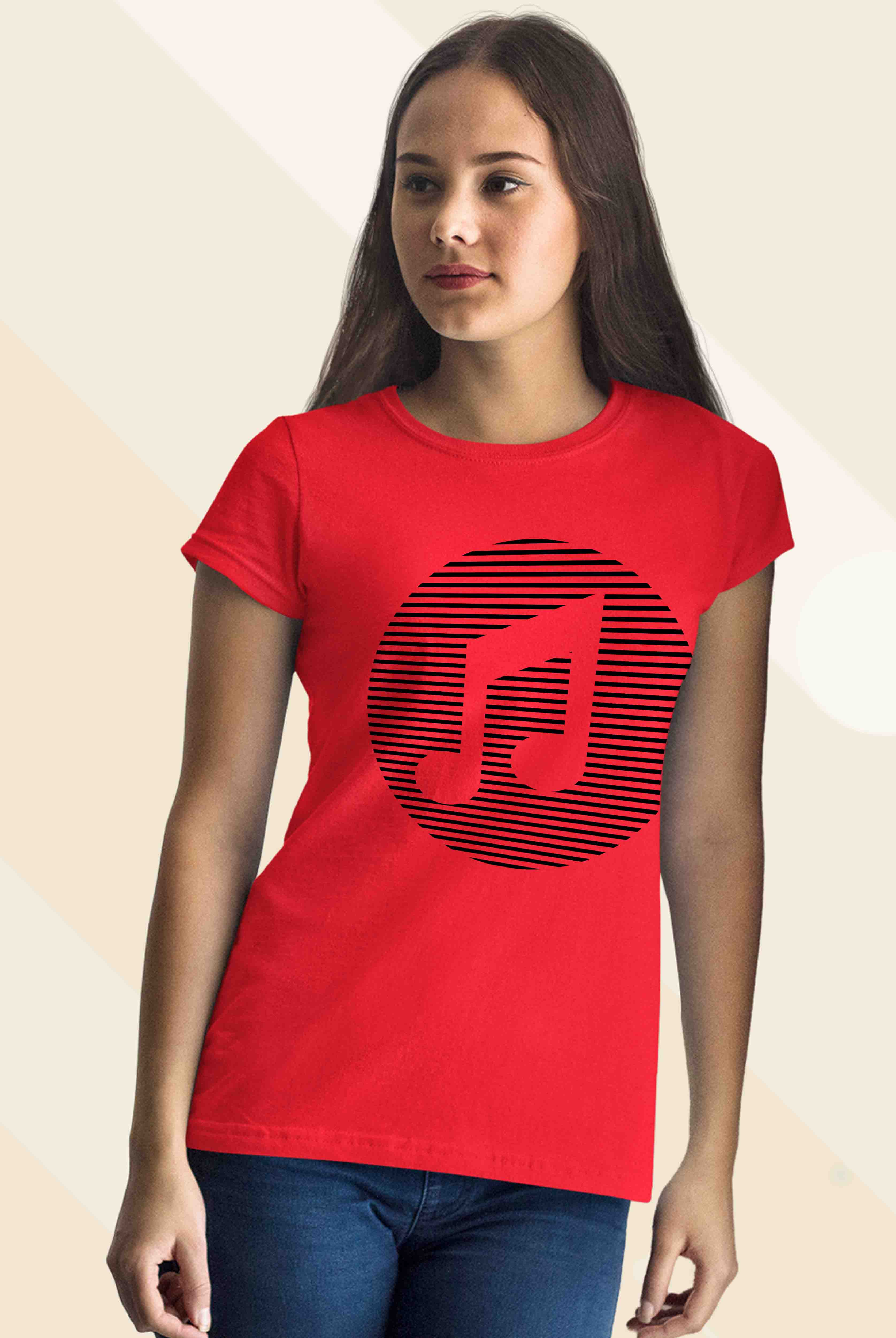 Music Women's Scarlet Red  Cotton T-Shirt