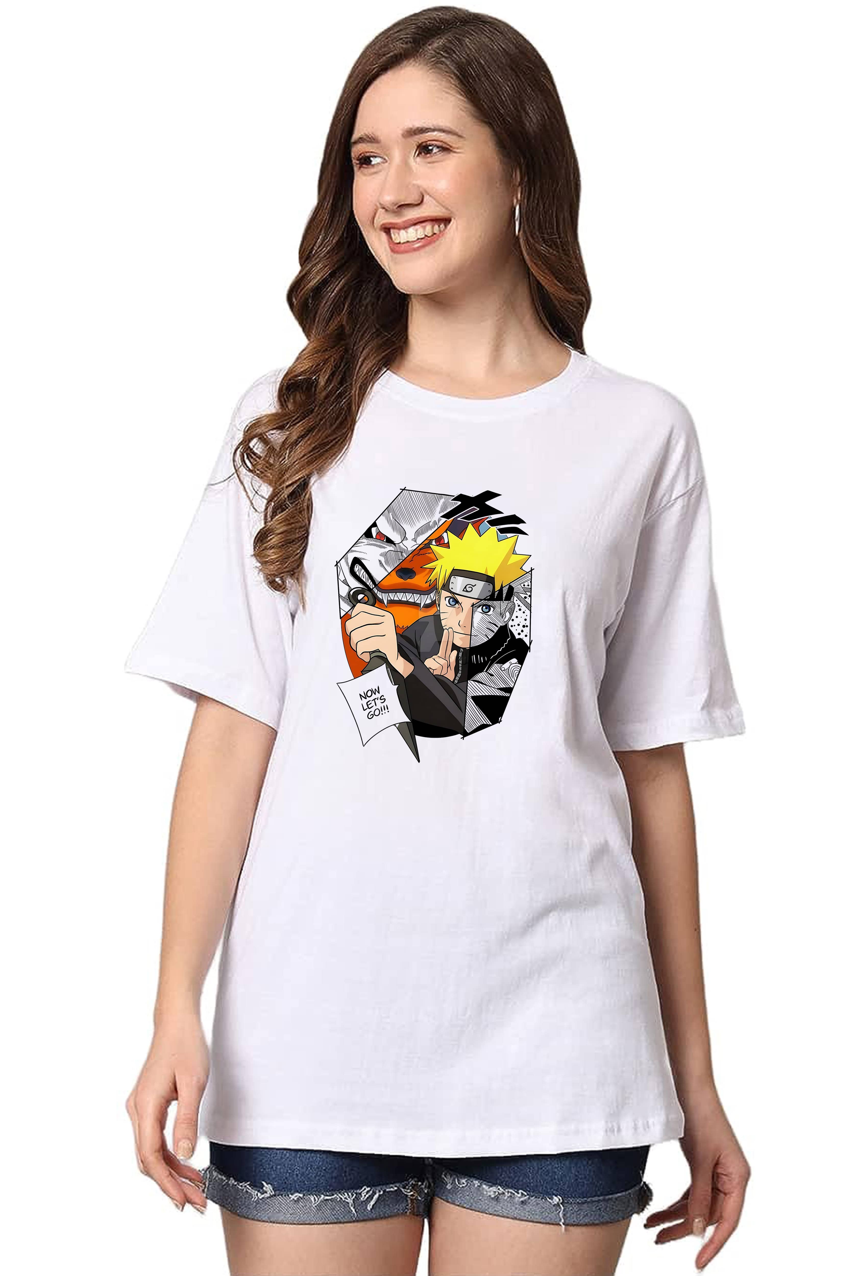 Naruto Women's Oversized Anime T-Shirt
