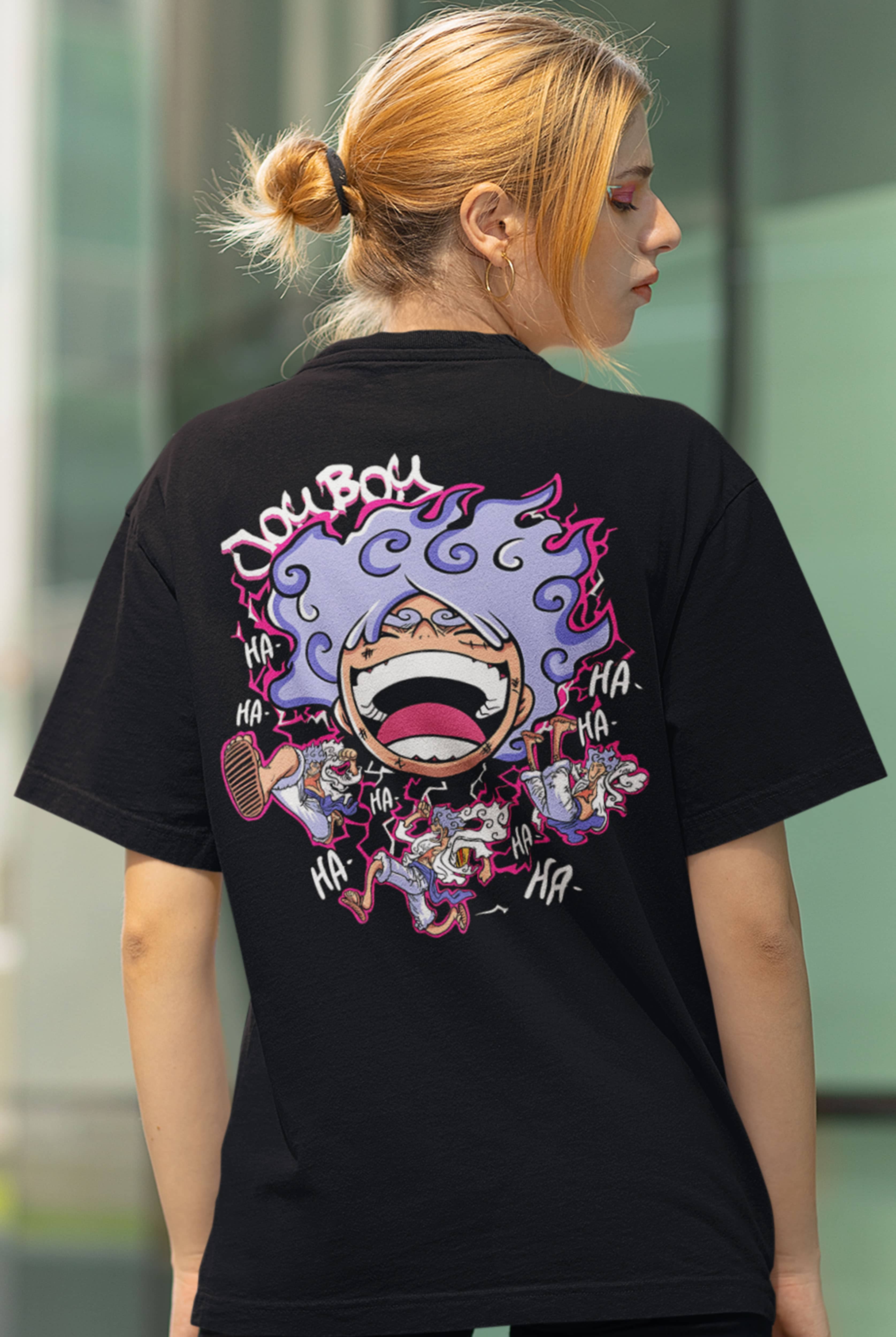 Buy Darkbuck® Anime Luffy Eyes Oversized T Shirt for Men and Women Drop  Shoulder Loose Baggy Fit Unisex Pure Cotton T-Shirt (S) Black at Amazon.in