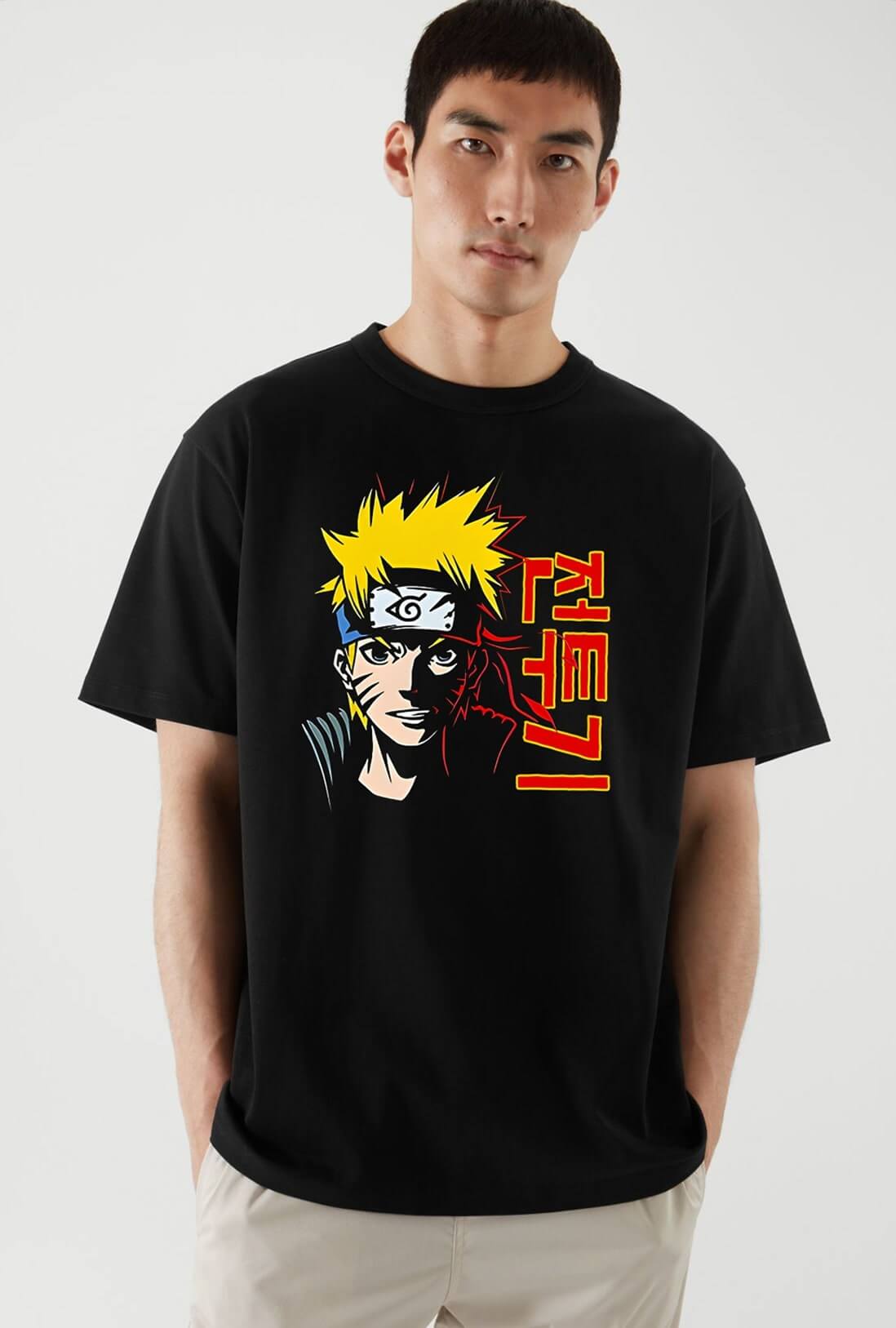 Fighter Men's Oversized Anime T-Shirt