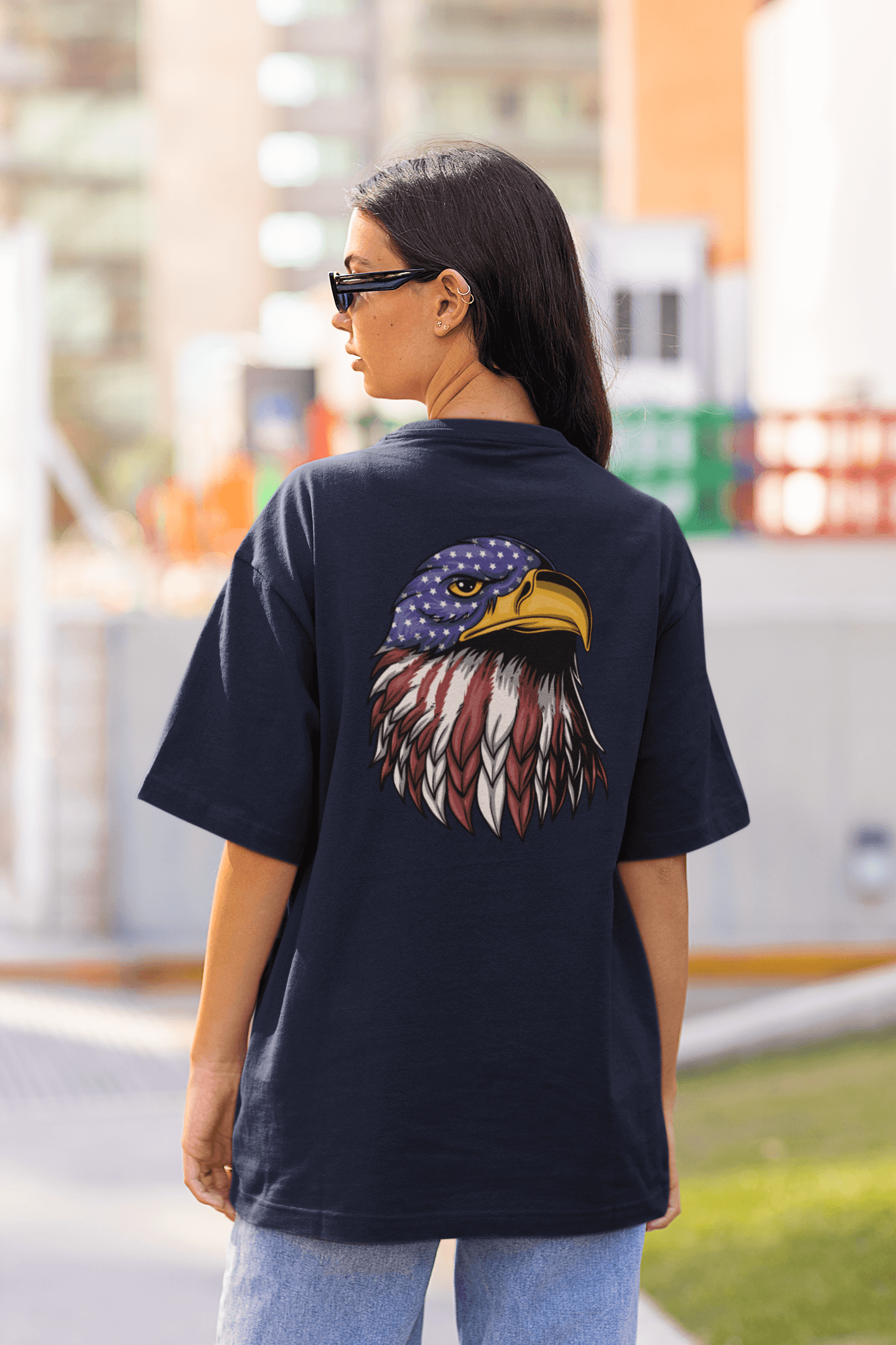 Eagle Women's Back Print Oversized T-Shirt