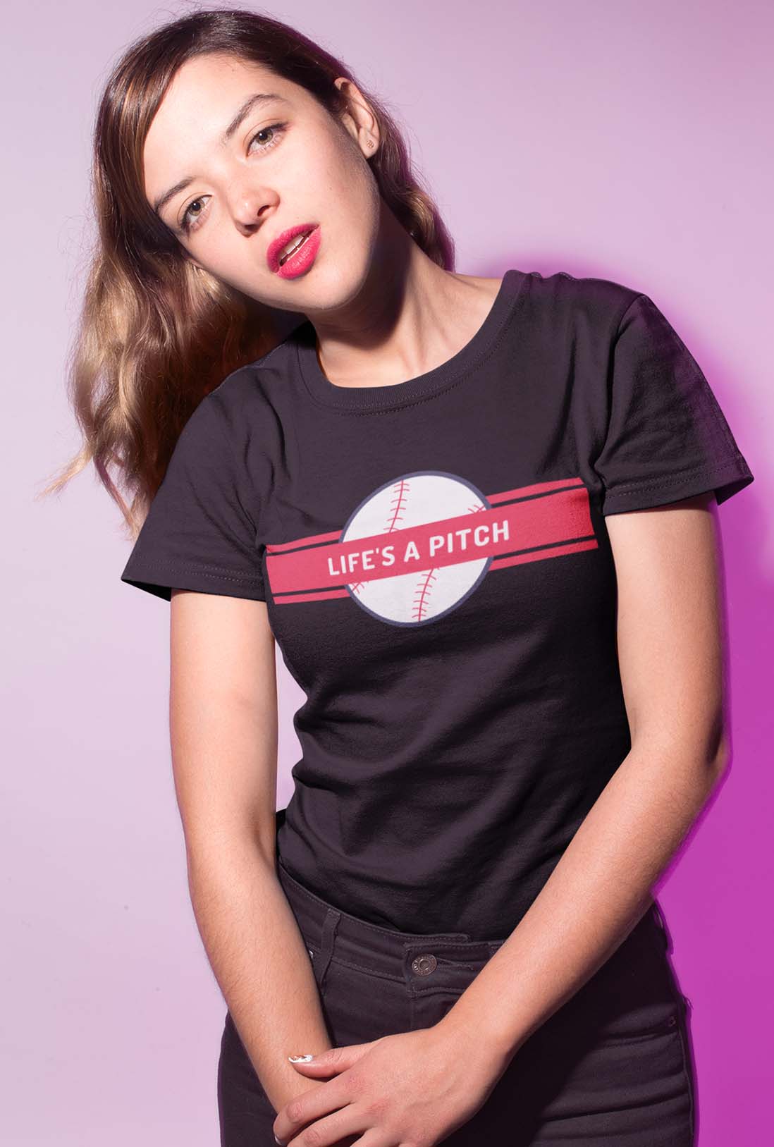 Life's A Pitch Women's Cotton T-Shirts