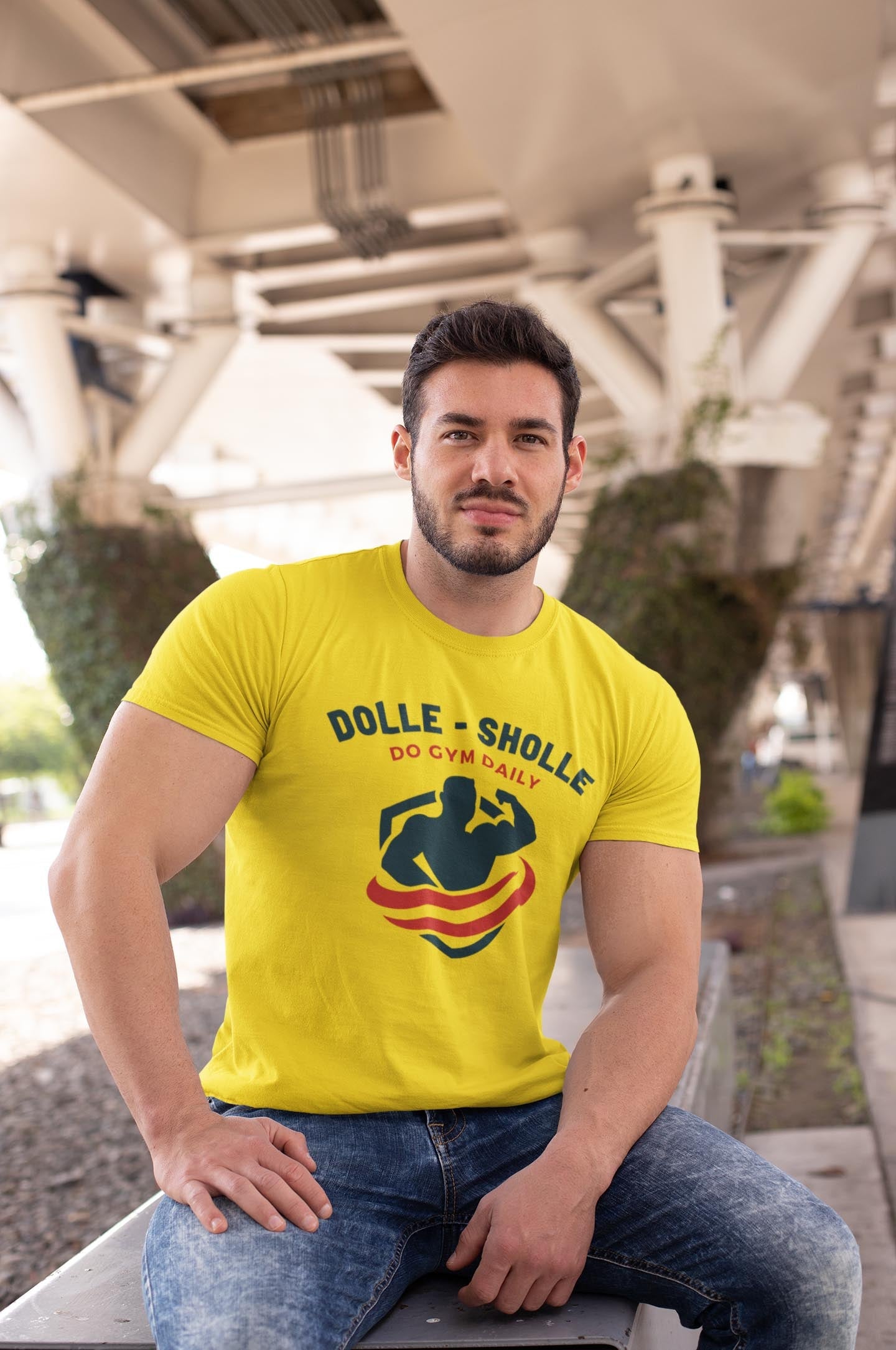 Dolle Sholle Men's Cheerful Yellow Cotton T-Shirts