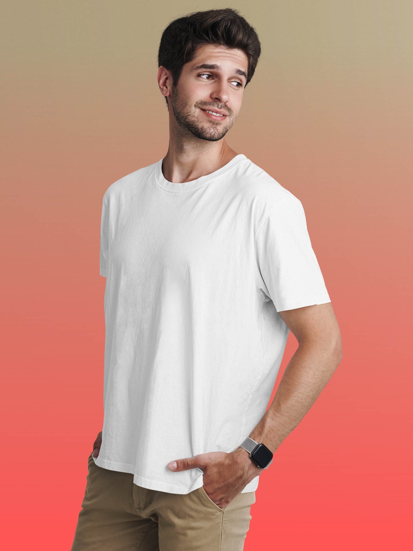 Men's White Cotton T-Shirt