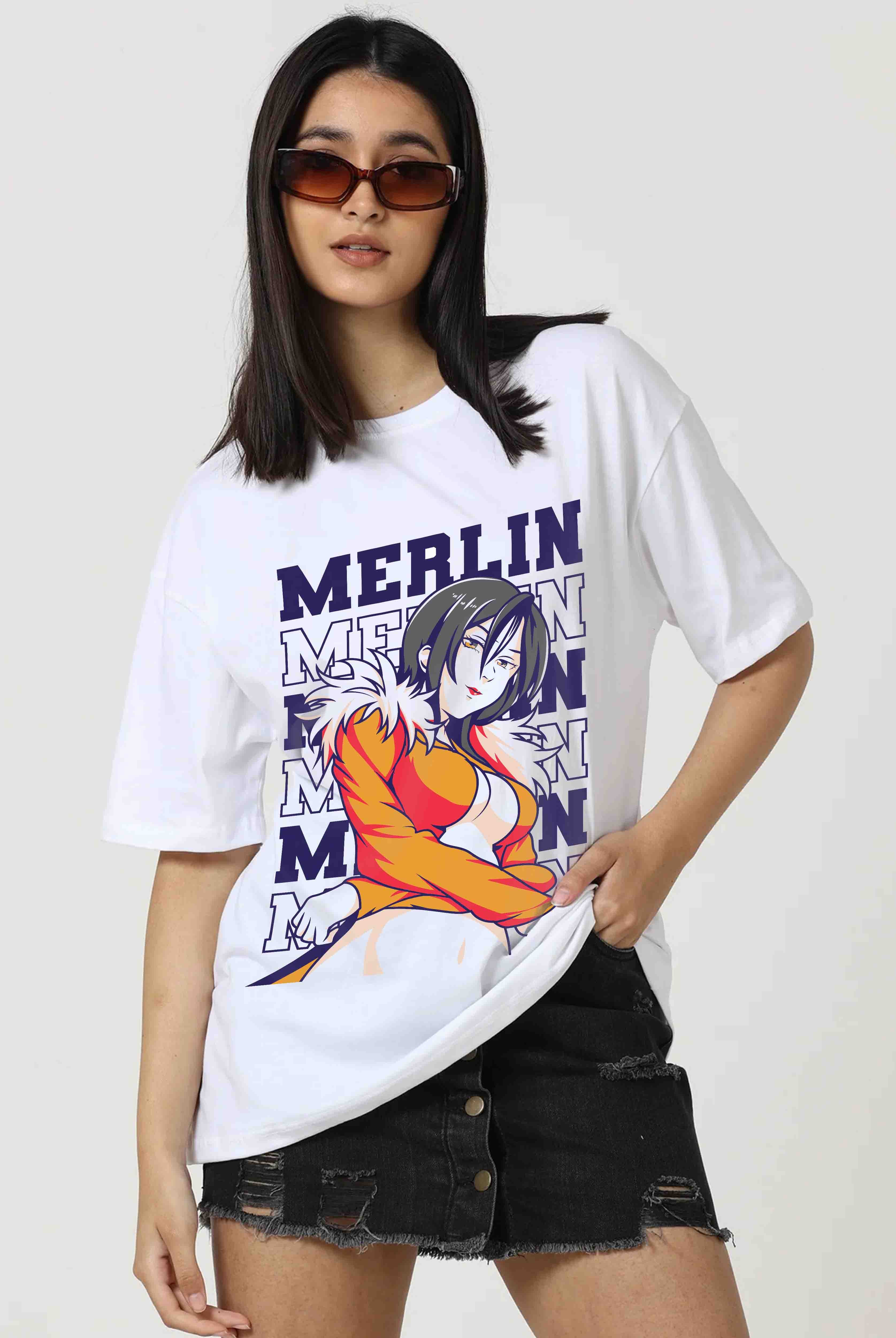 Merlin Women's Oversized Anime T-Shirt