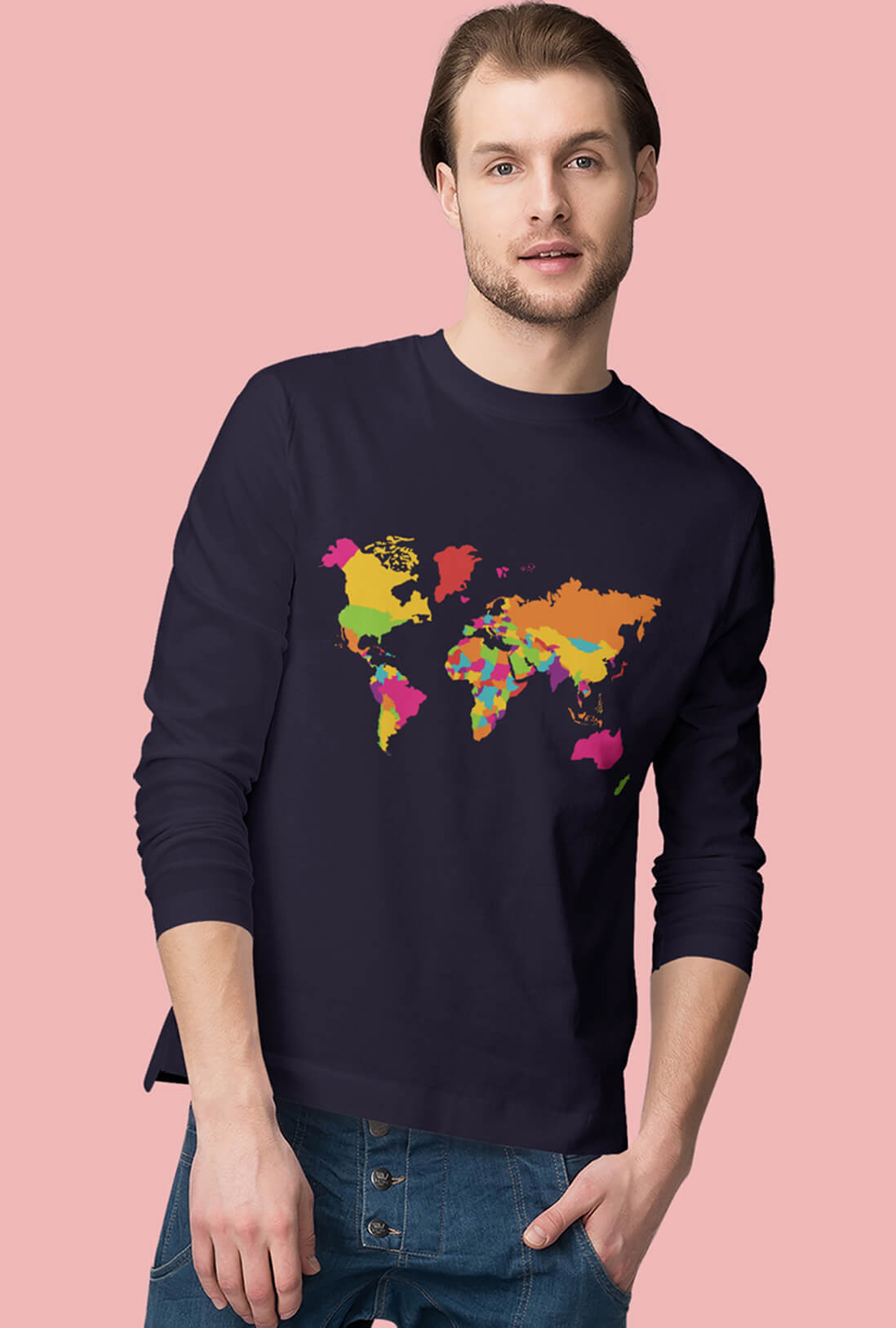 World Atlas Men's Full Sleeve T-Shirt