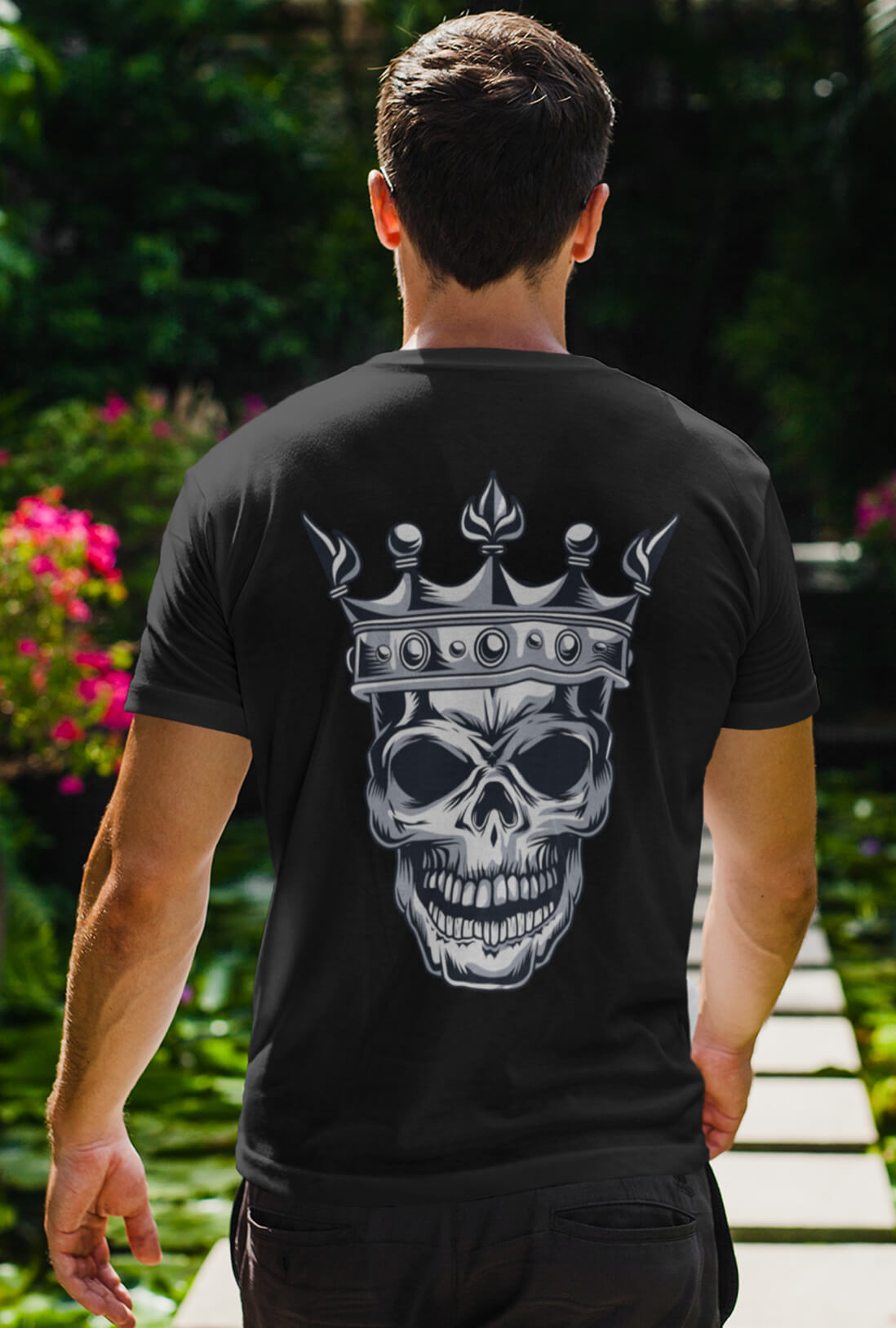 Skull Men's Back Printed T-Shirt