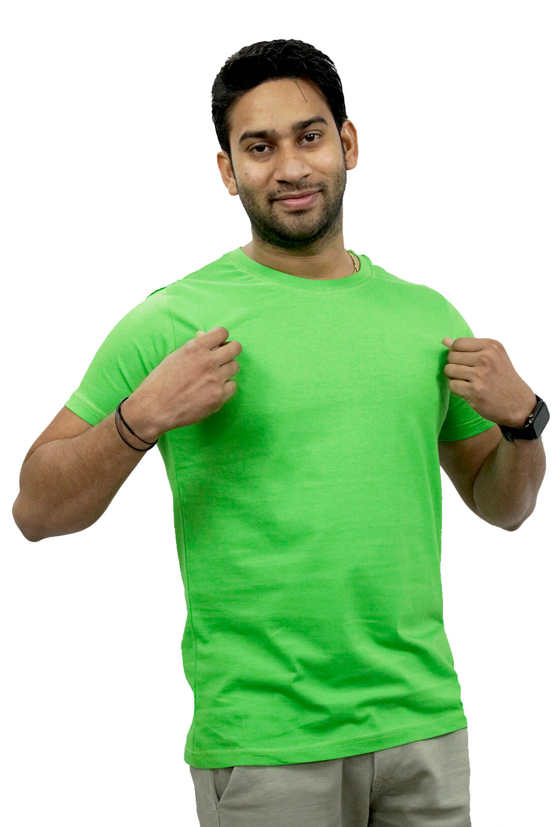 Men's Plain Kelly Green Cotton T-Shirt