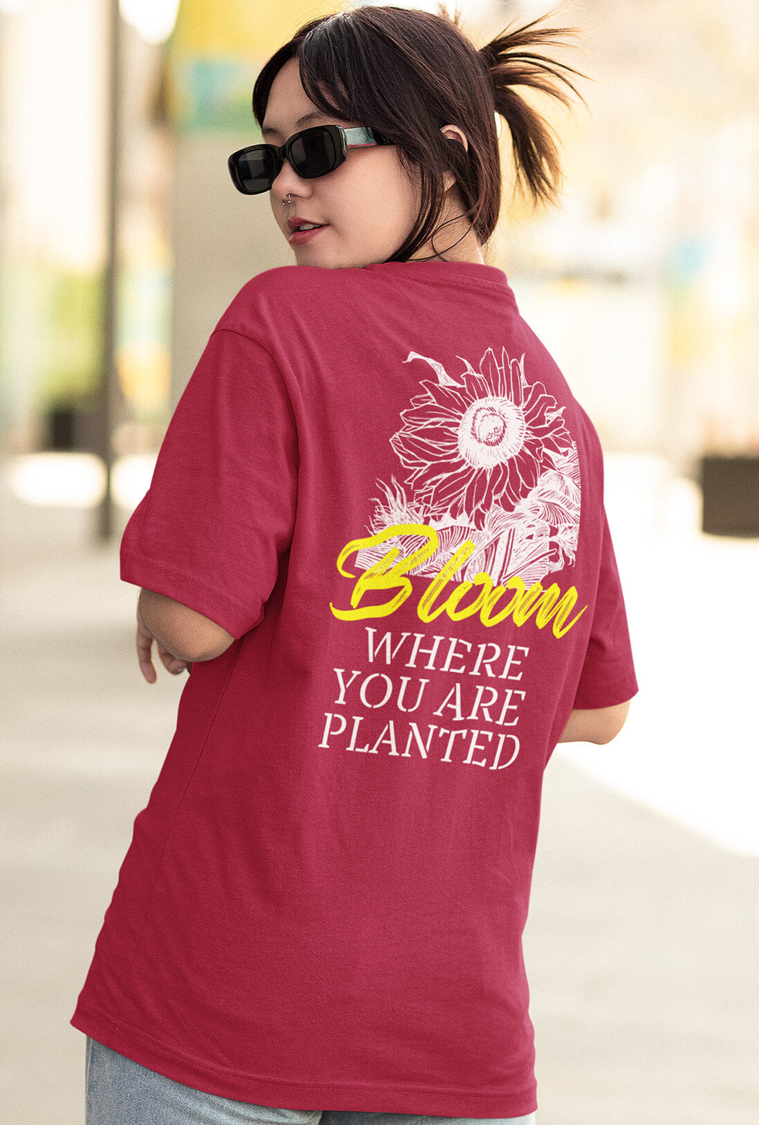 Bloom Women's Back Print Oversized T-Shirt